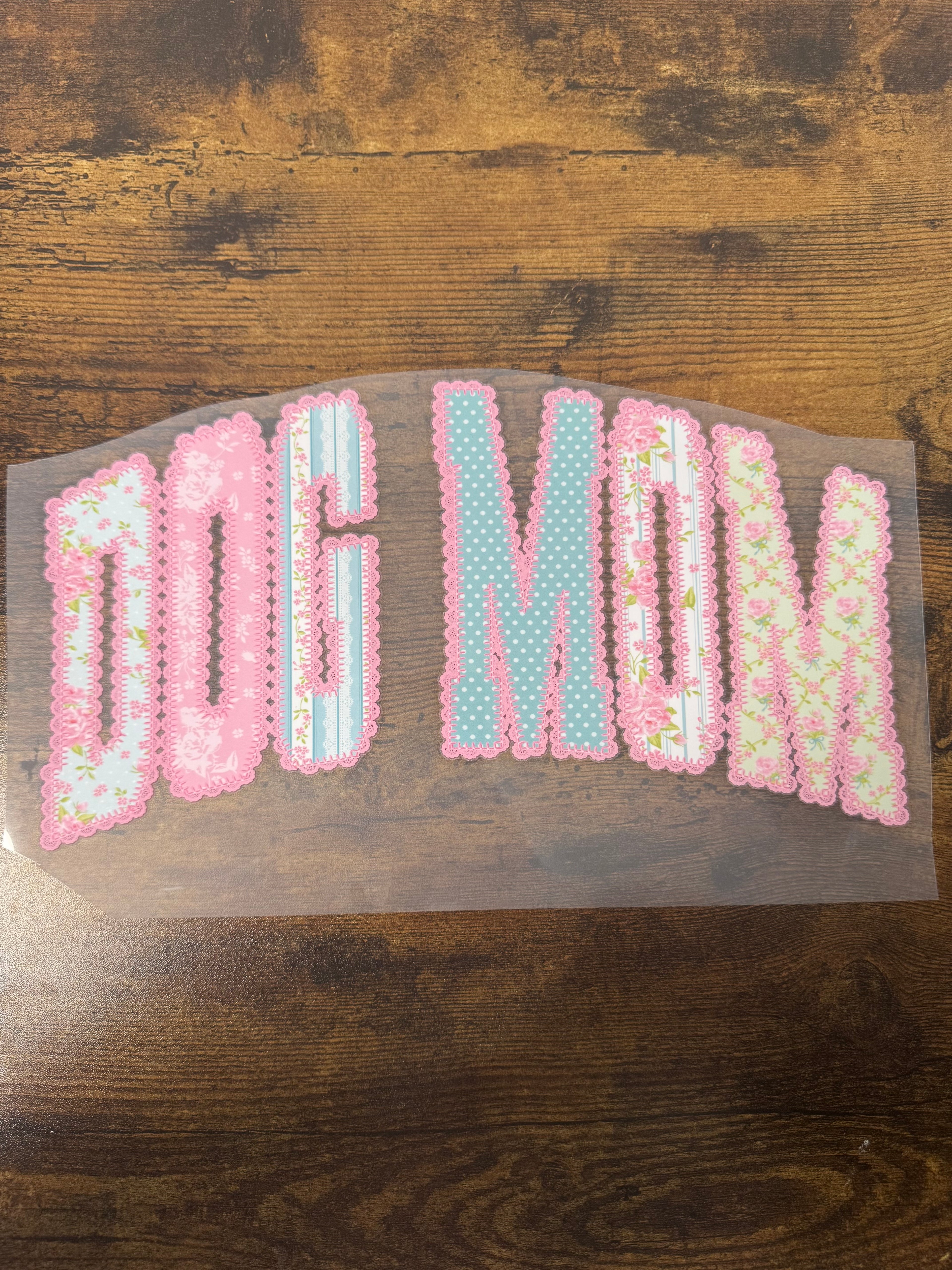 Laced Colorful Dog Mom Transfer