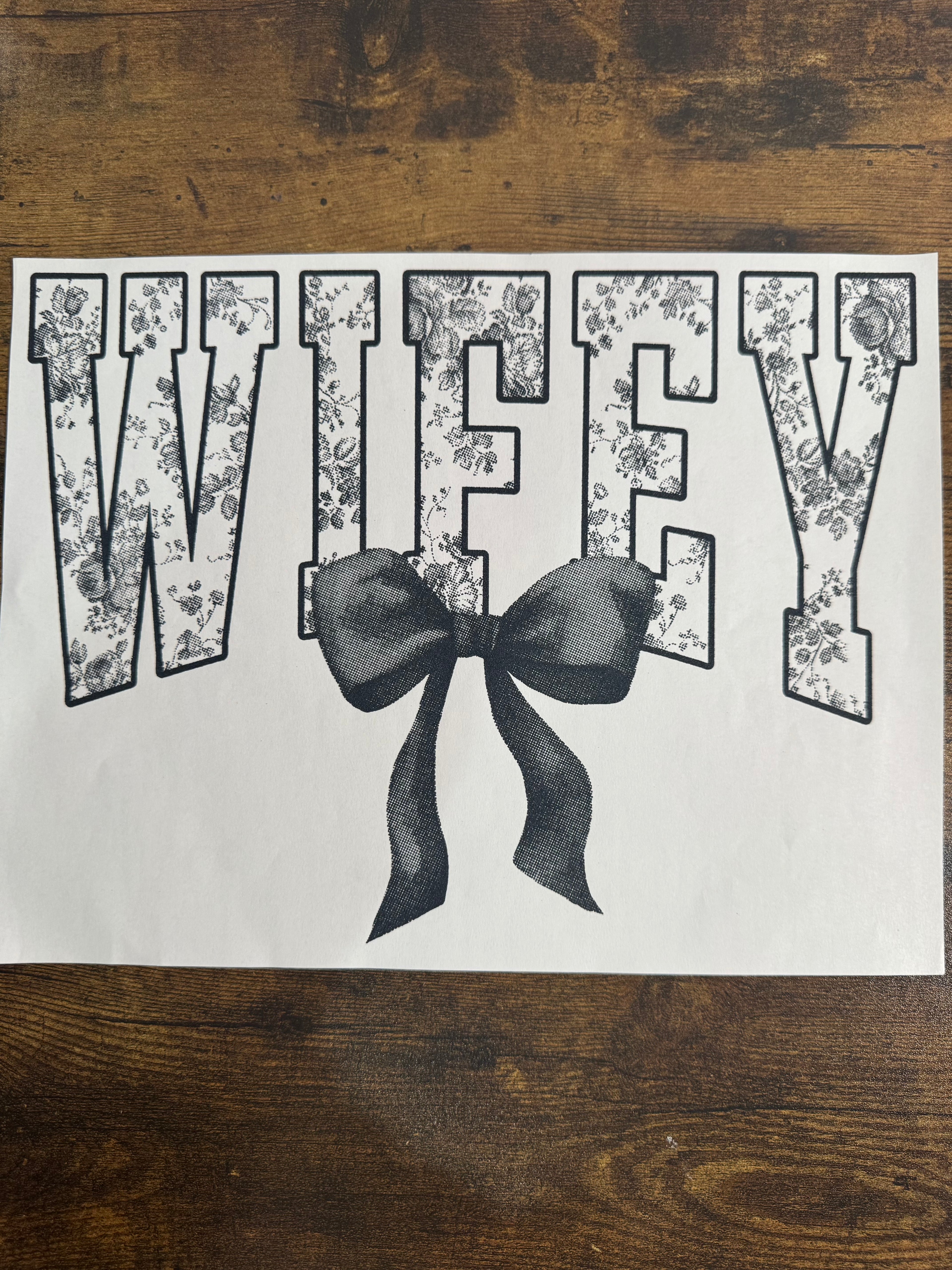 Laced WIFEY Bow Transfer