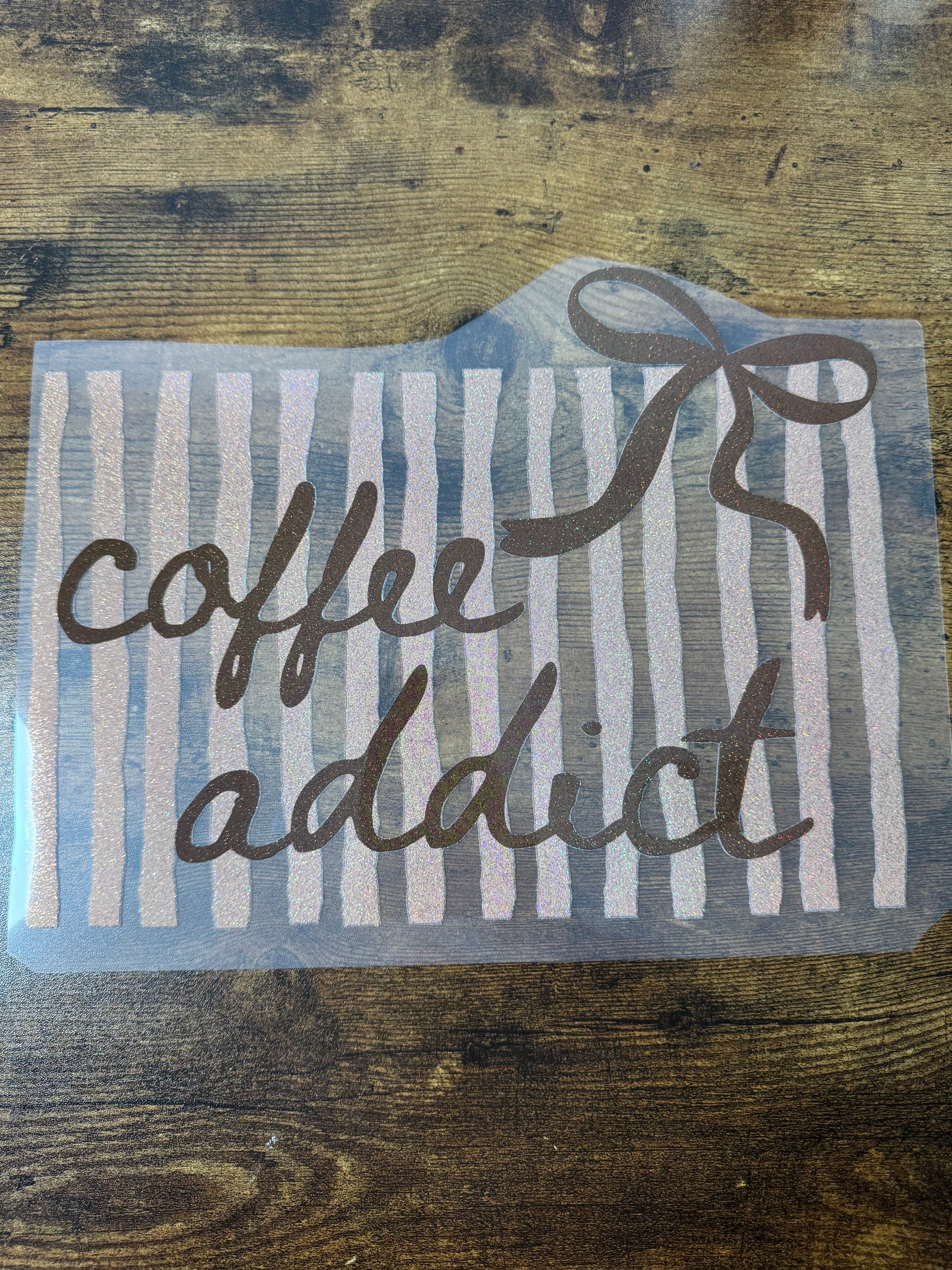 Coffee Addict Glitter Transfer