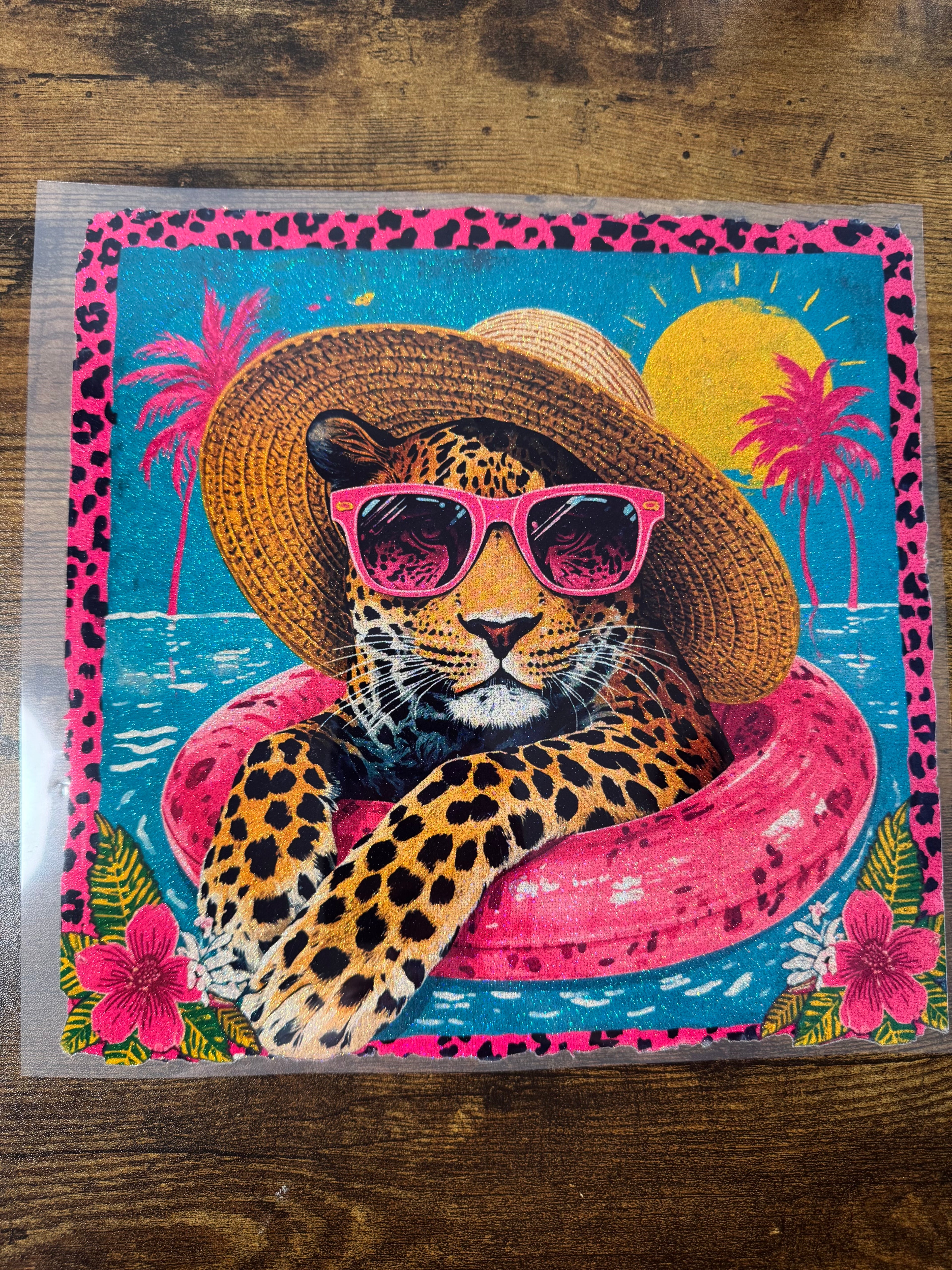 Summer Leopard Glitter Transfer