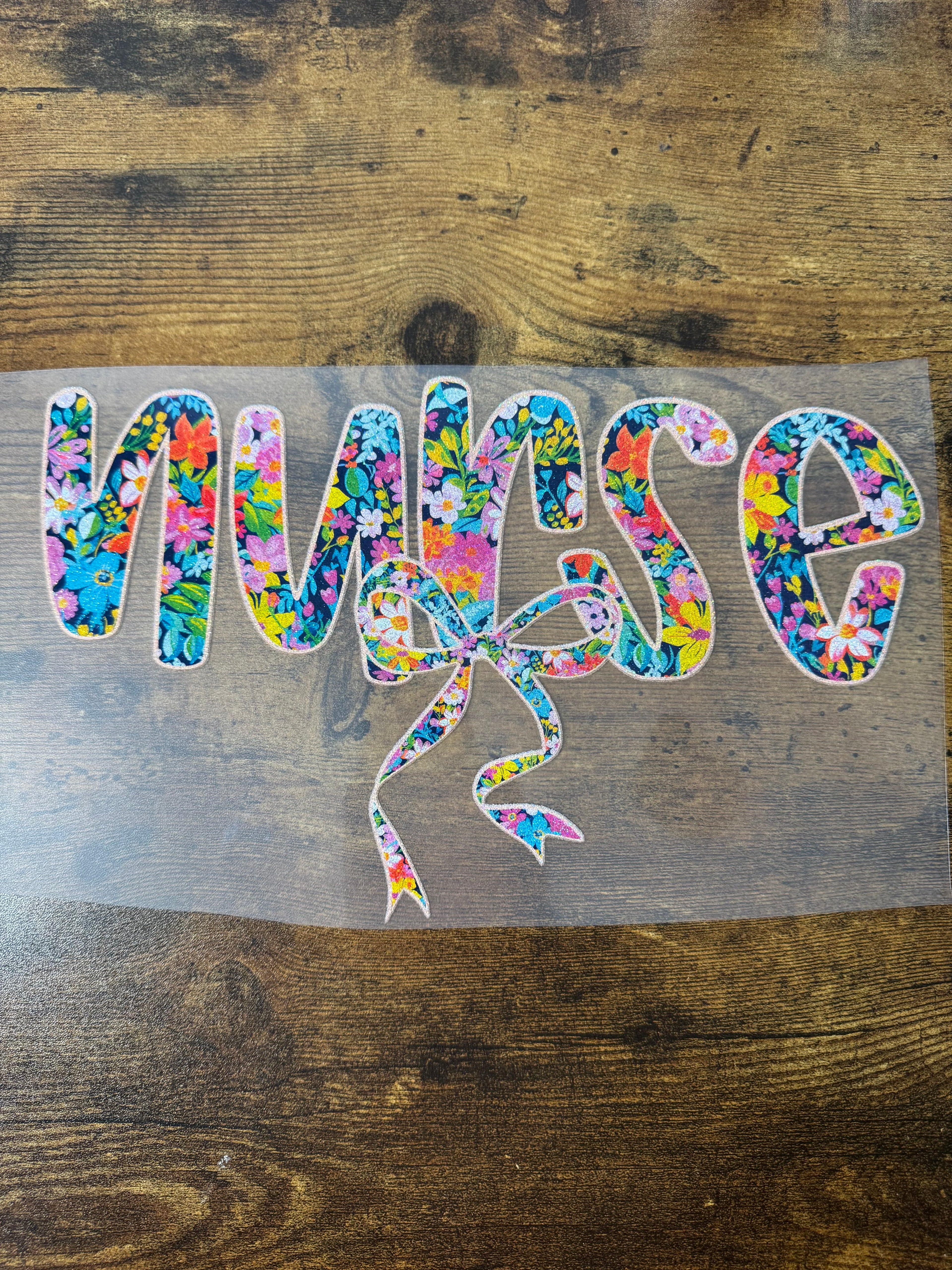 Floral Nurse Glitter Transfer