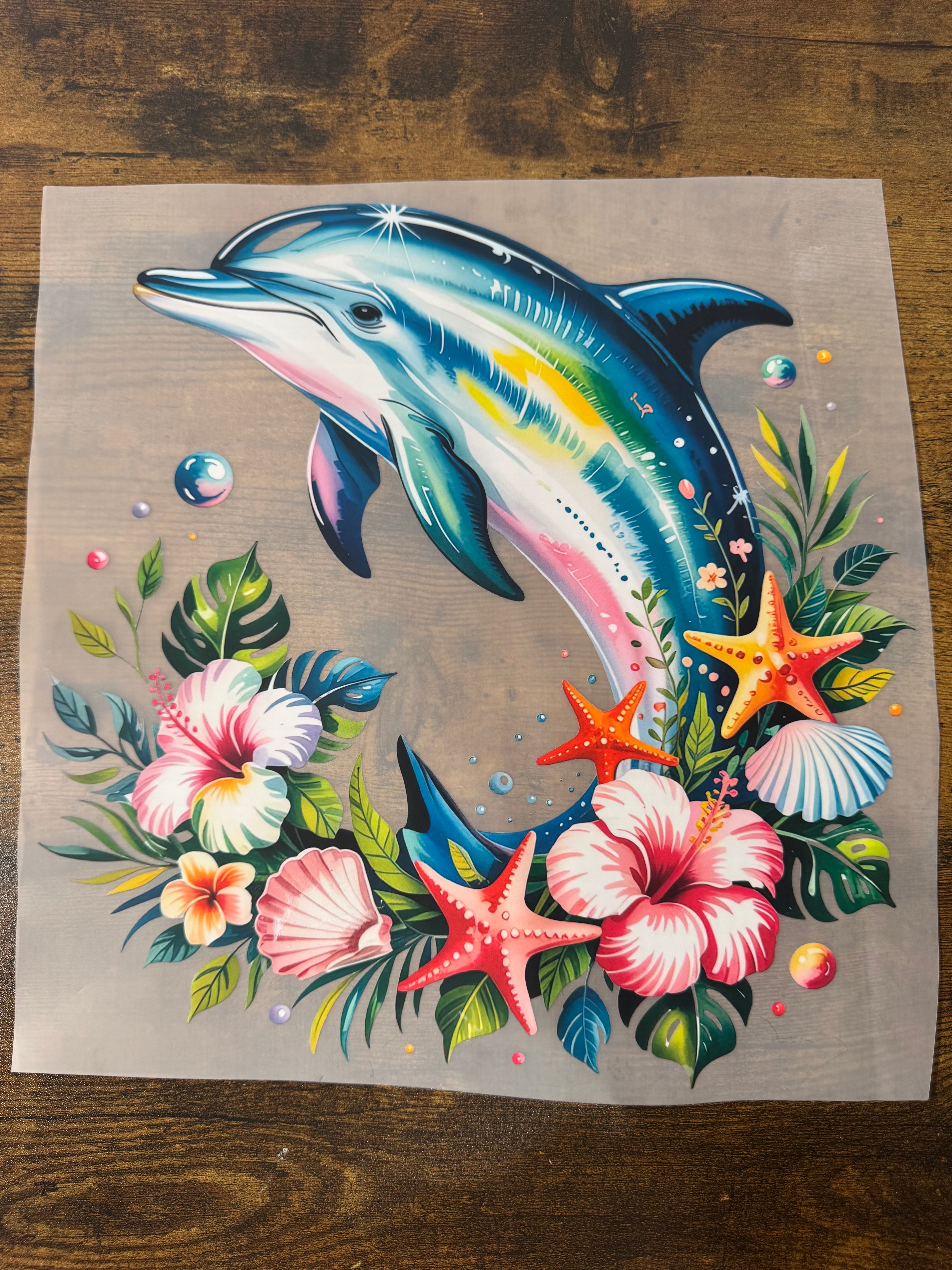 Flower Dolphin Transfer