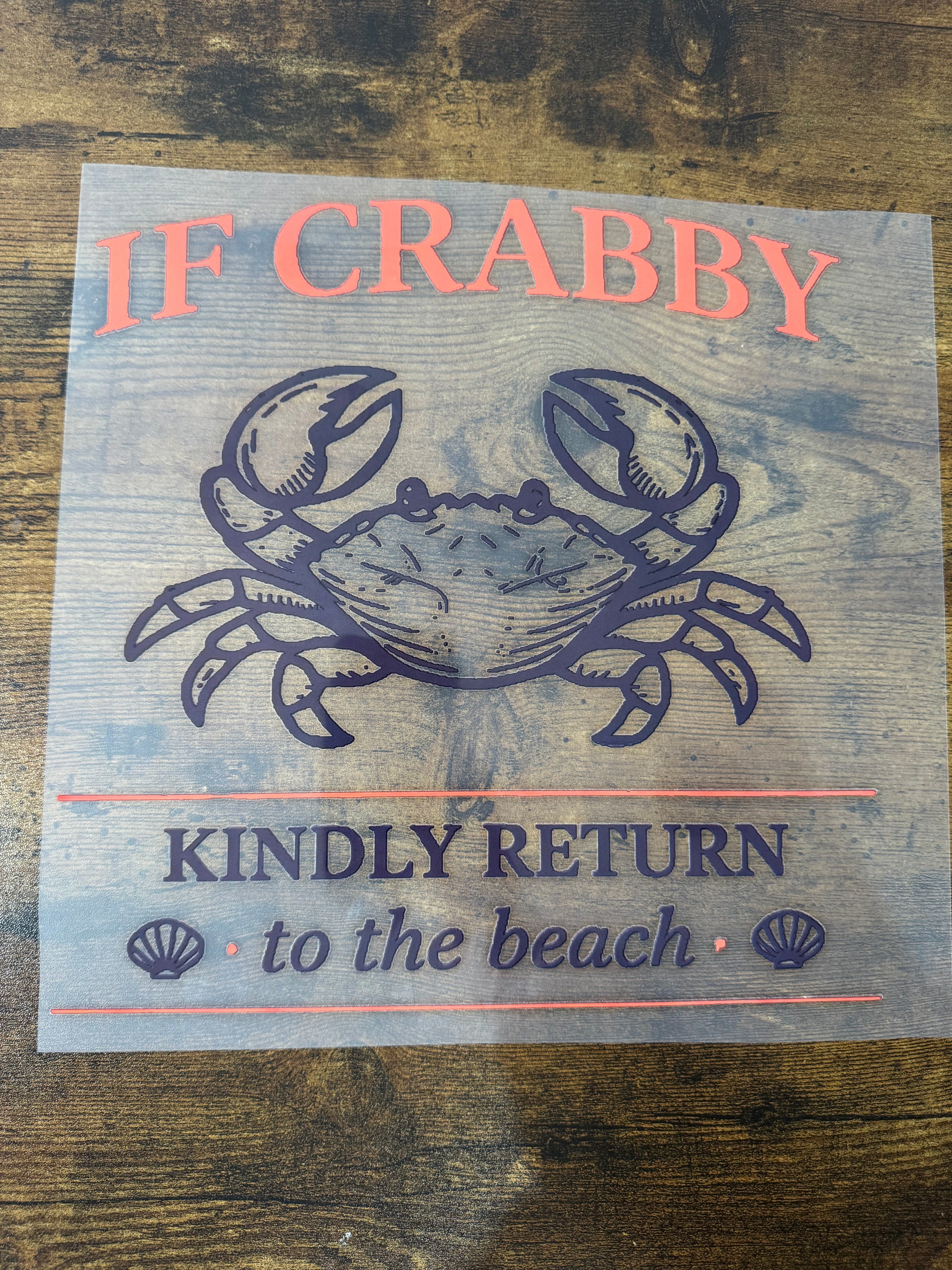If Crabby Kindly Return To The Beach Transfer