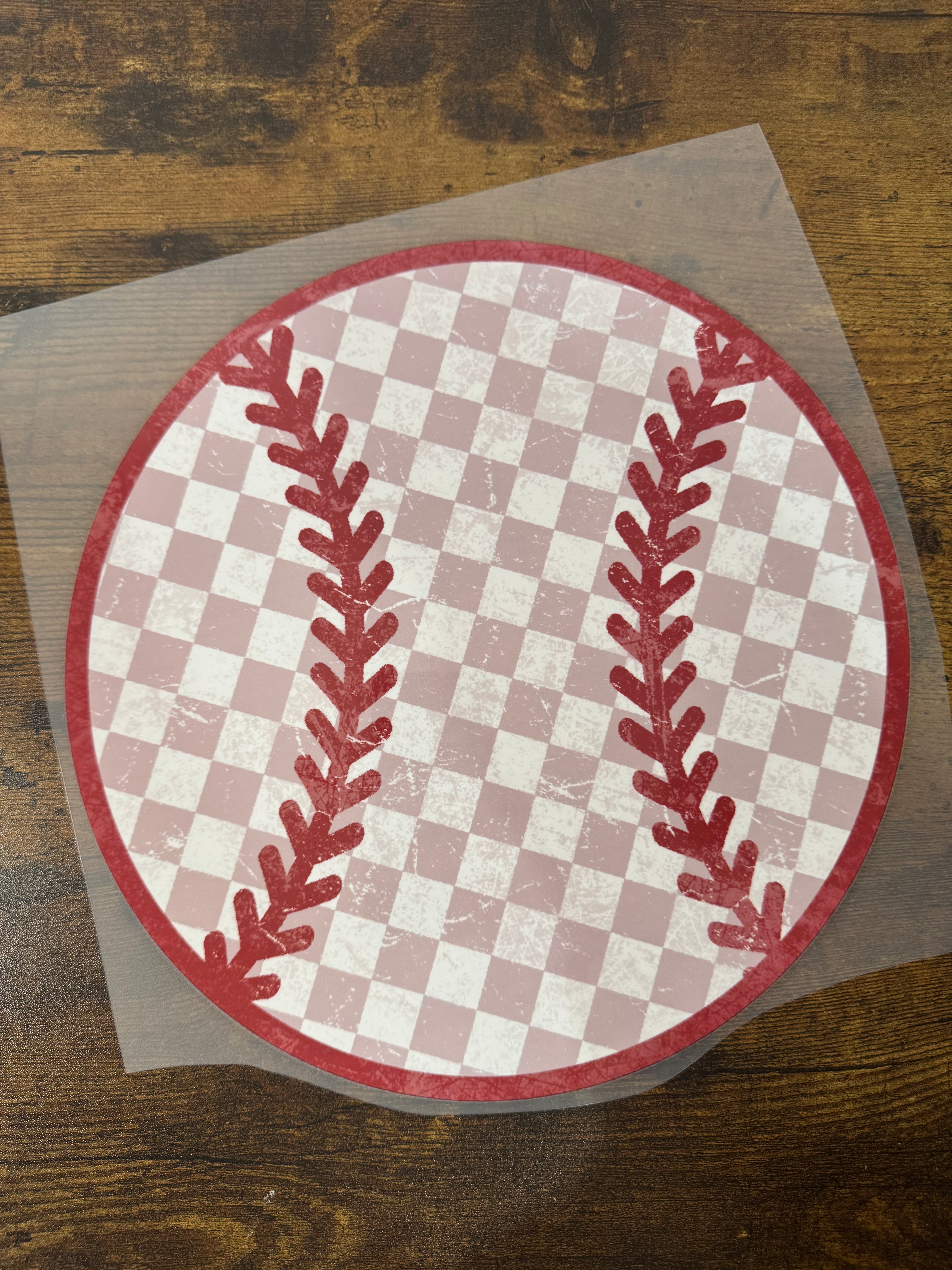 Checkered Baseball Transfer