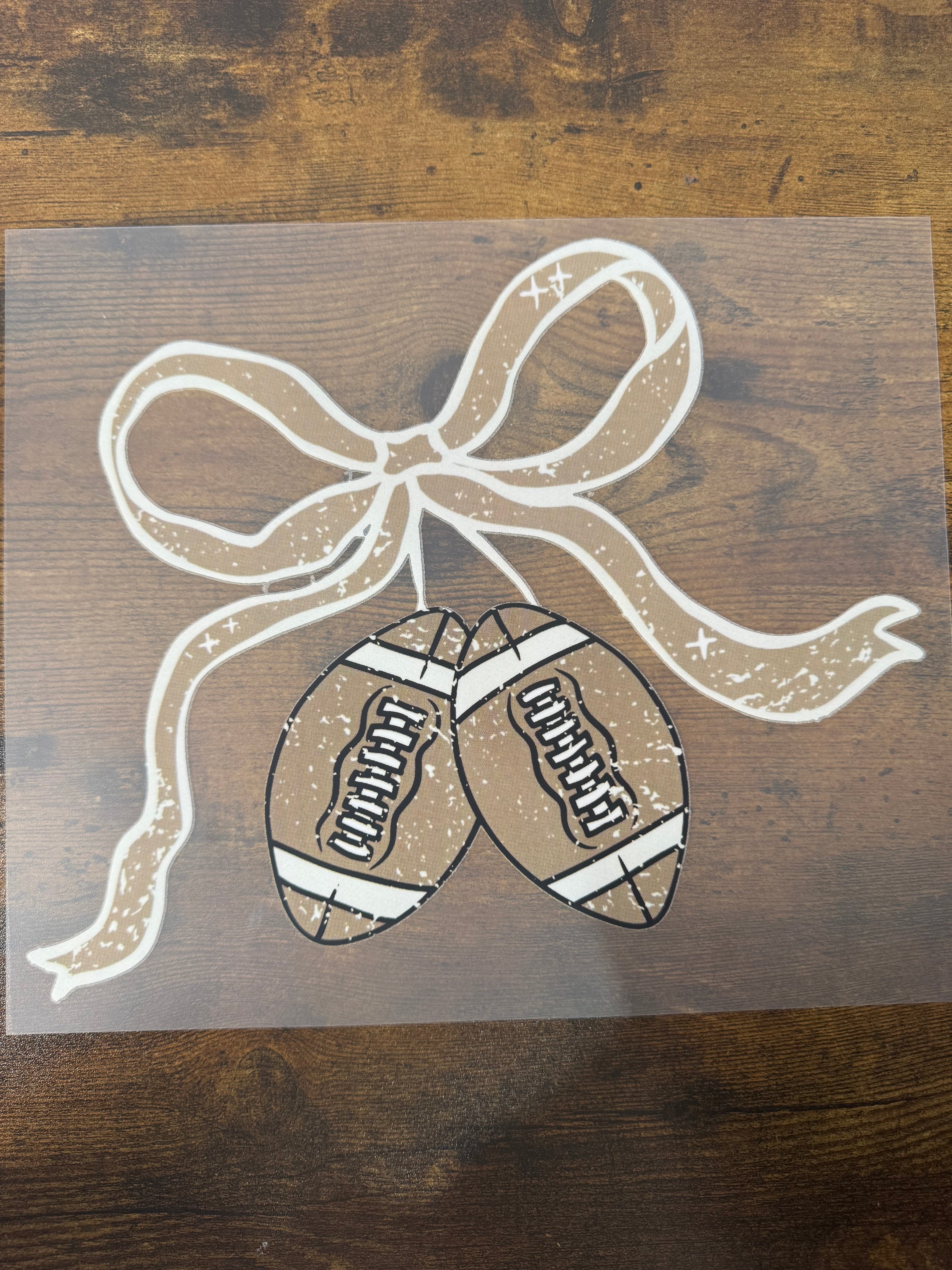 Football Tied Bow Transfer