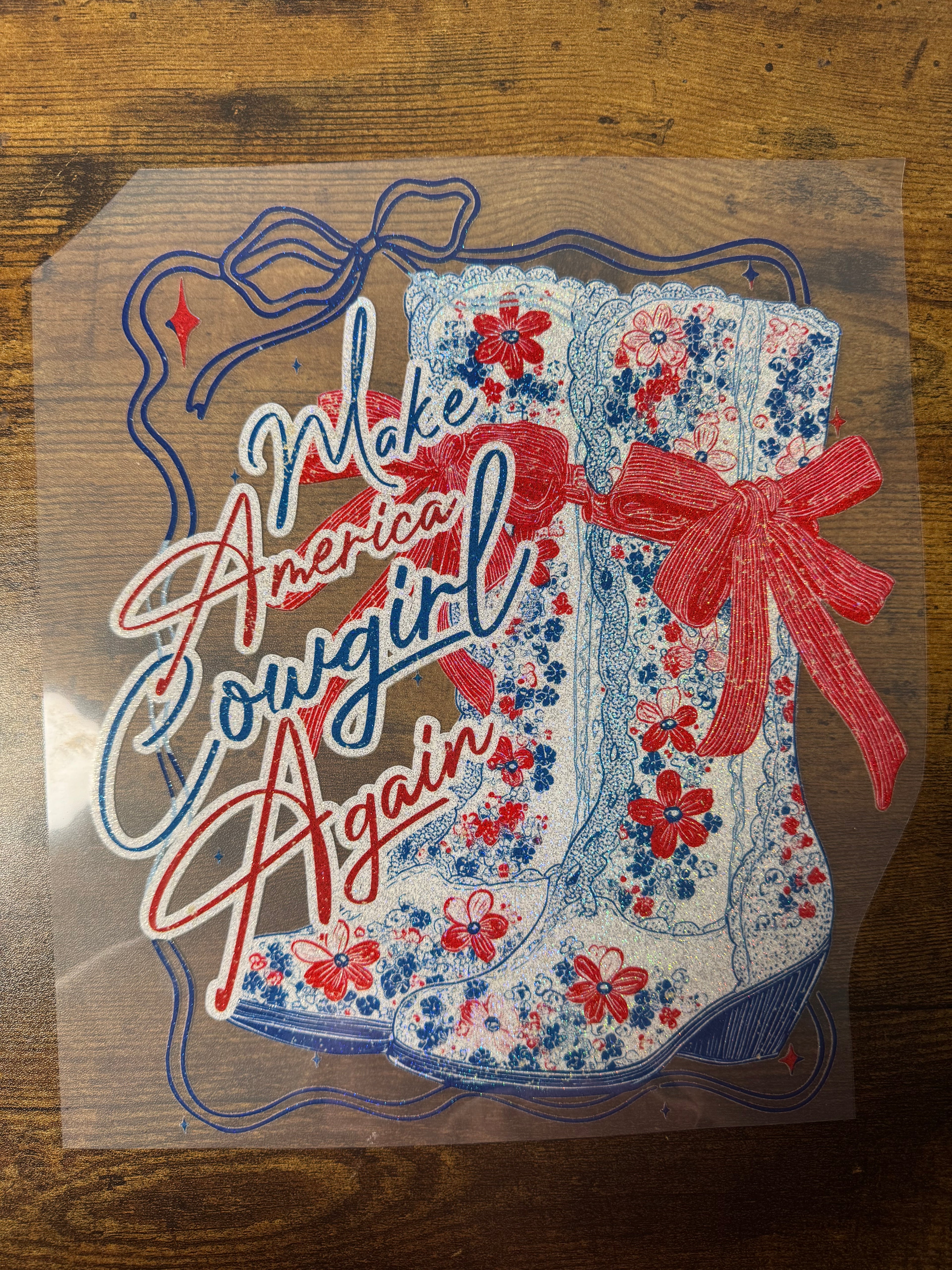 Make America Cowgirl Again Glitter Transfer