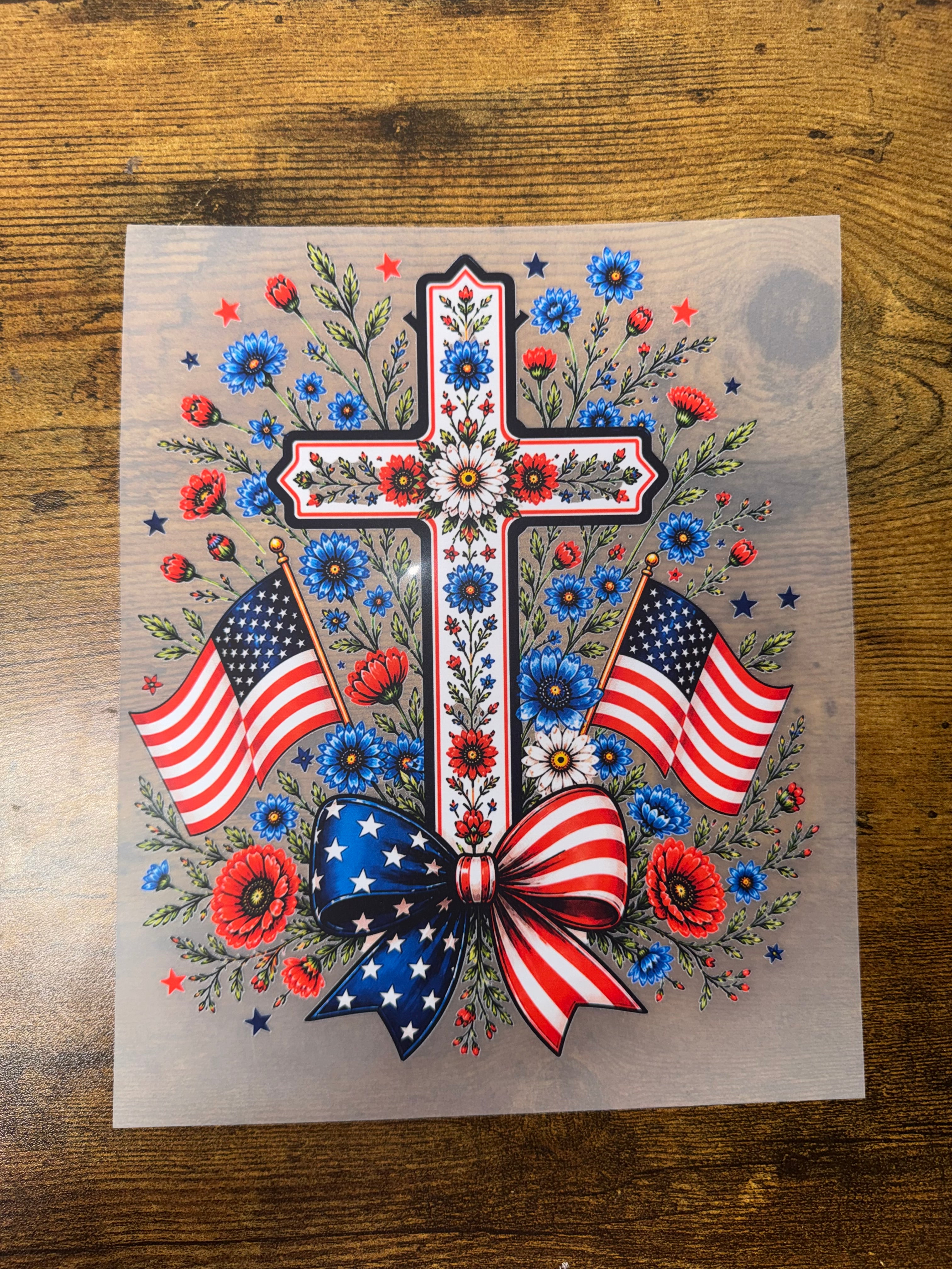 Patriotic Cross Transfer