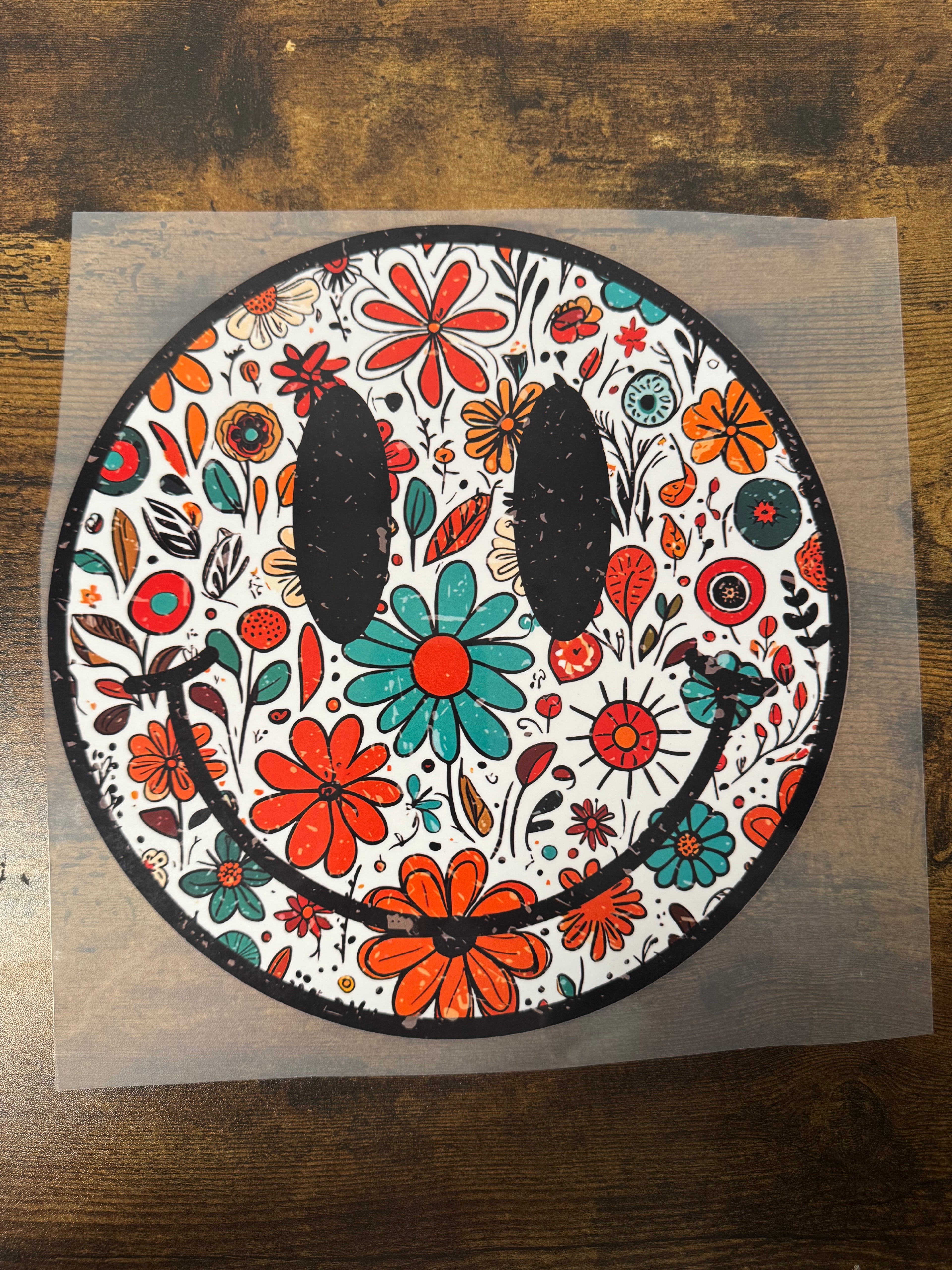 Floral Smiley Face Transfer