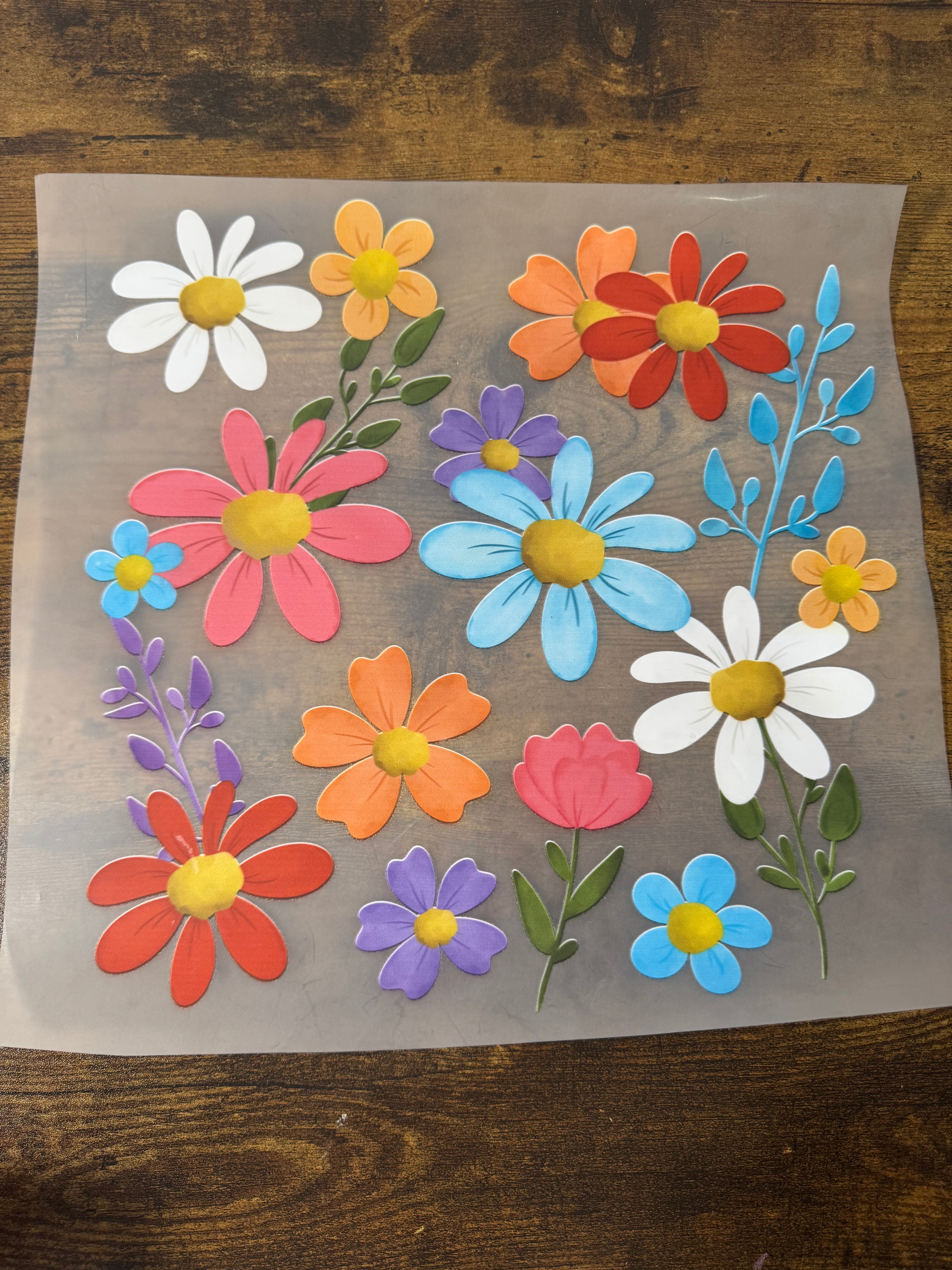 Colorful Floral Transfer