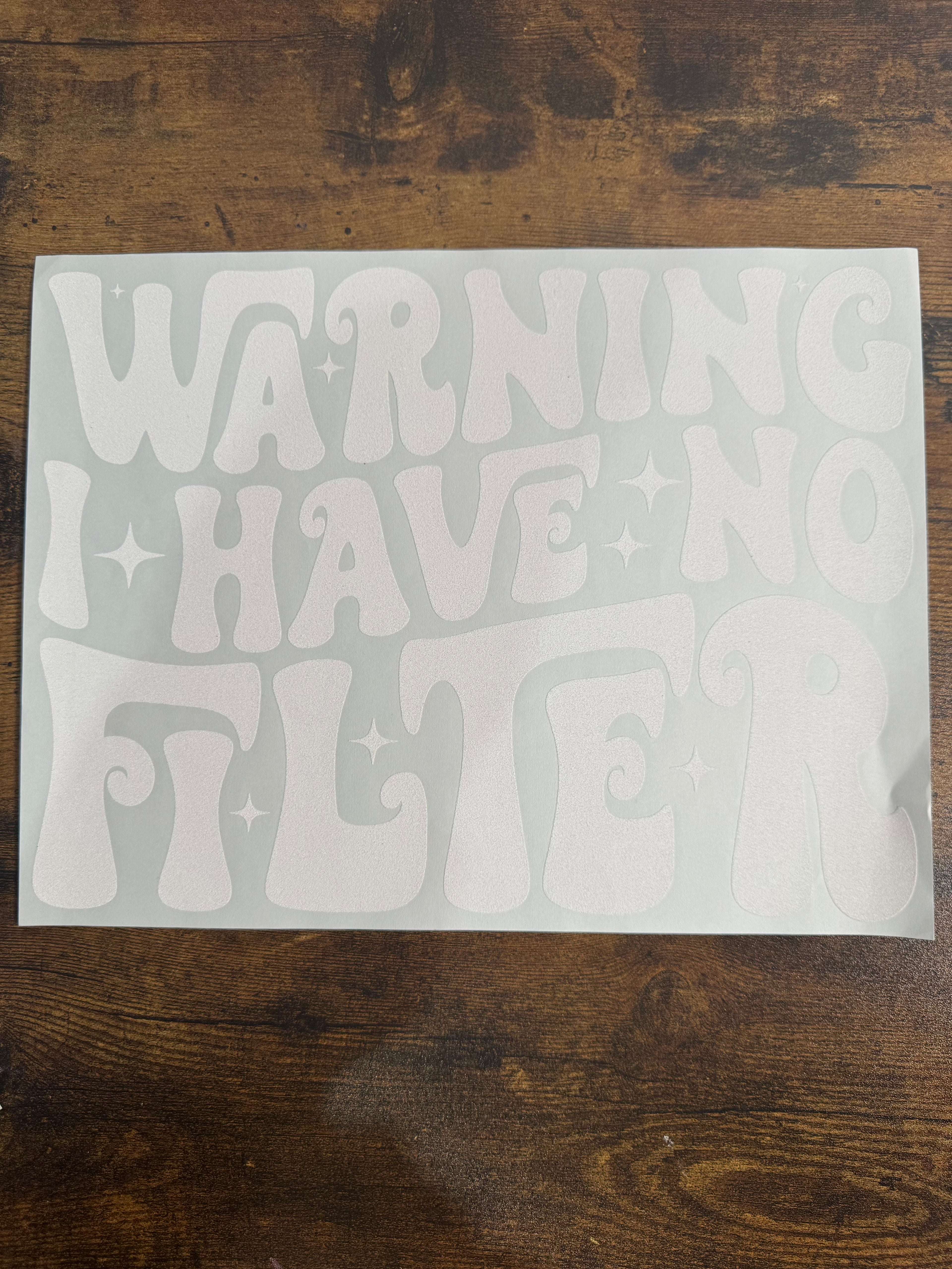 Warning I Have No Filter Transfer