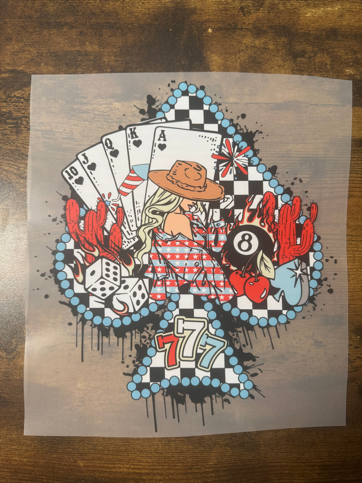 Checkered Western Spade Transfer
