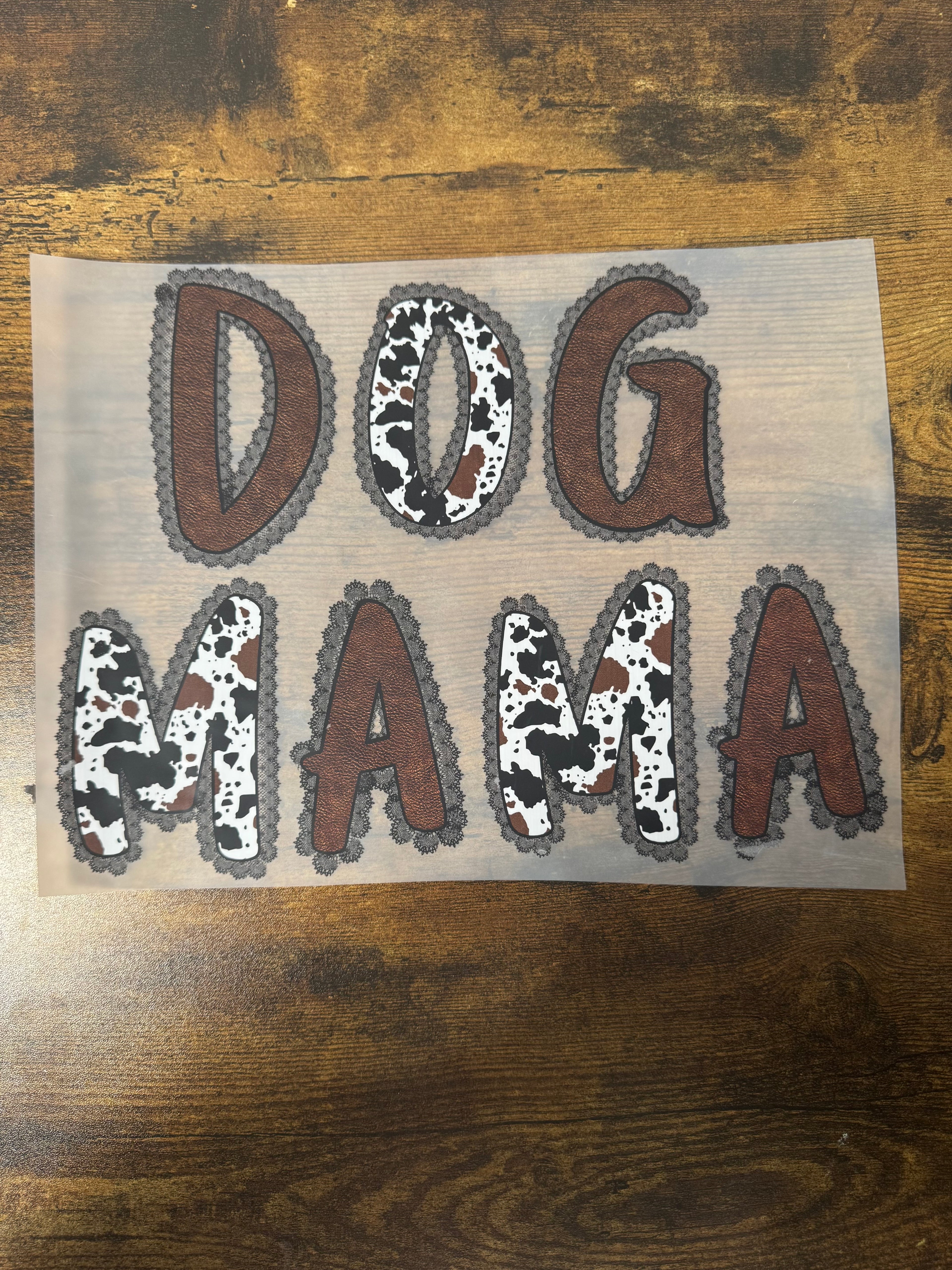 Western Dog Mama (Cow & Leather) Transfer