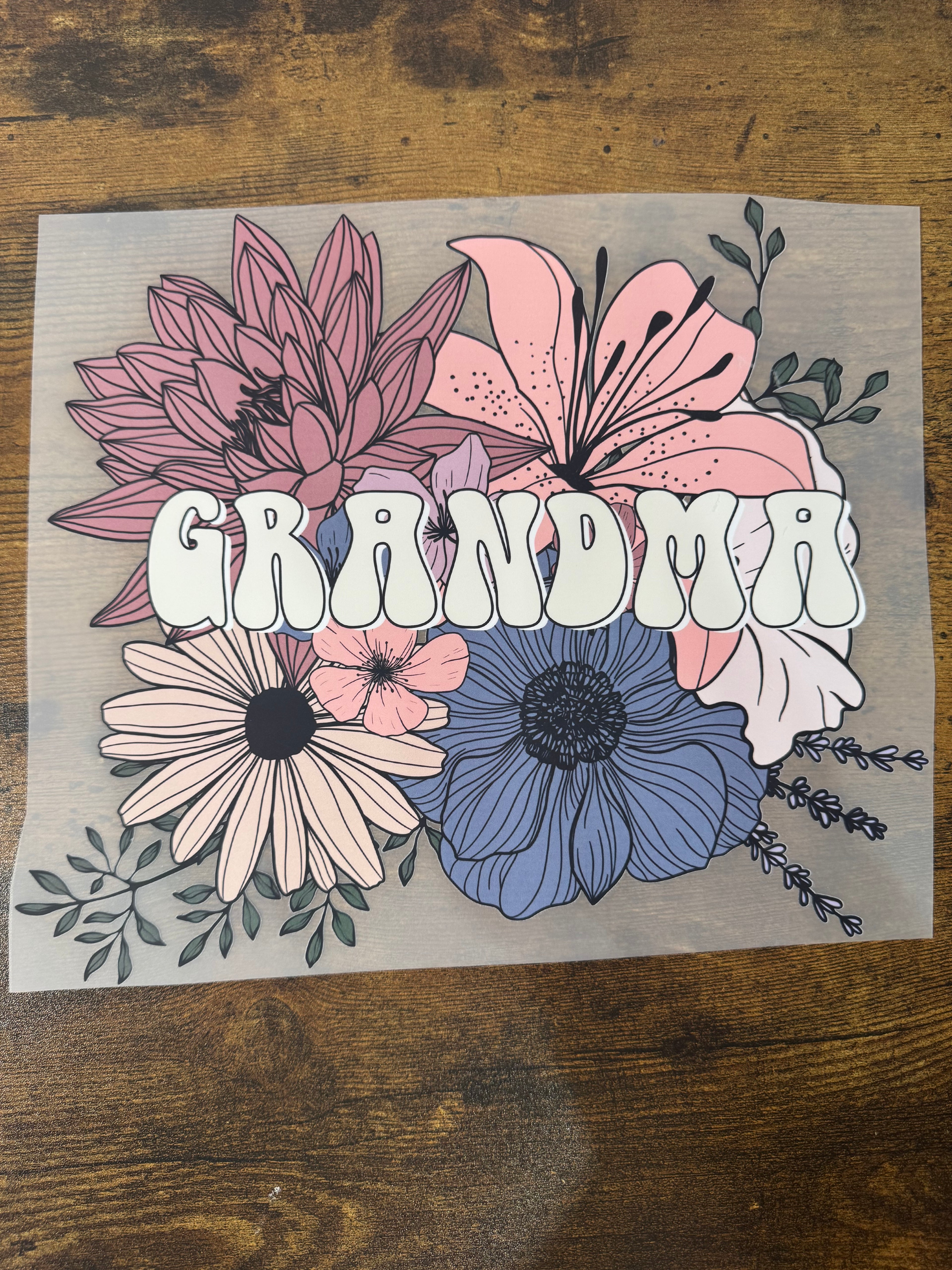 Floral Grandma Transfer