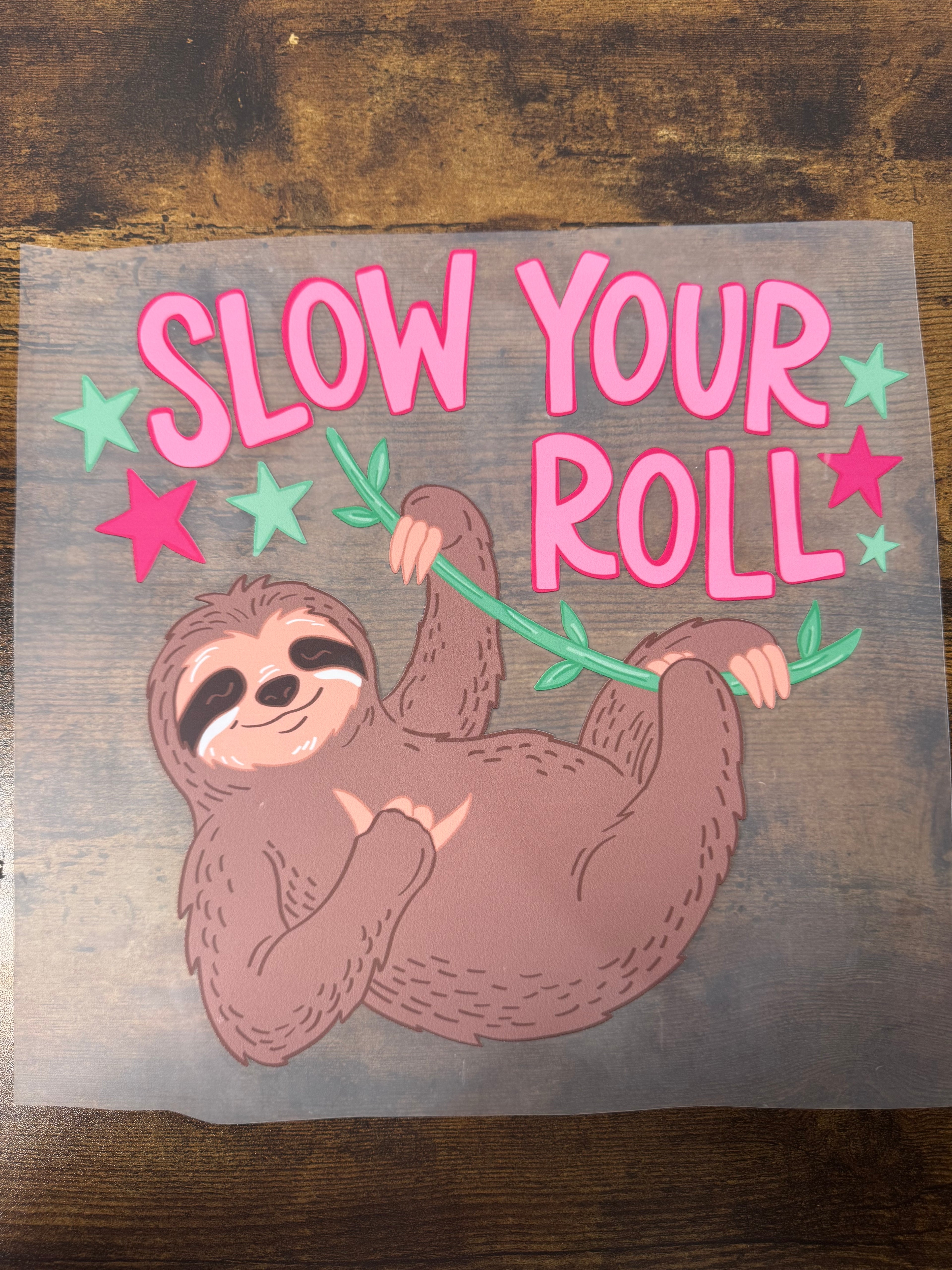 Slow Your Roll Sloth Transfer