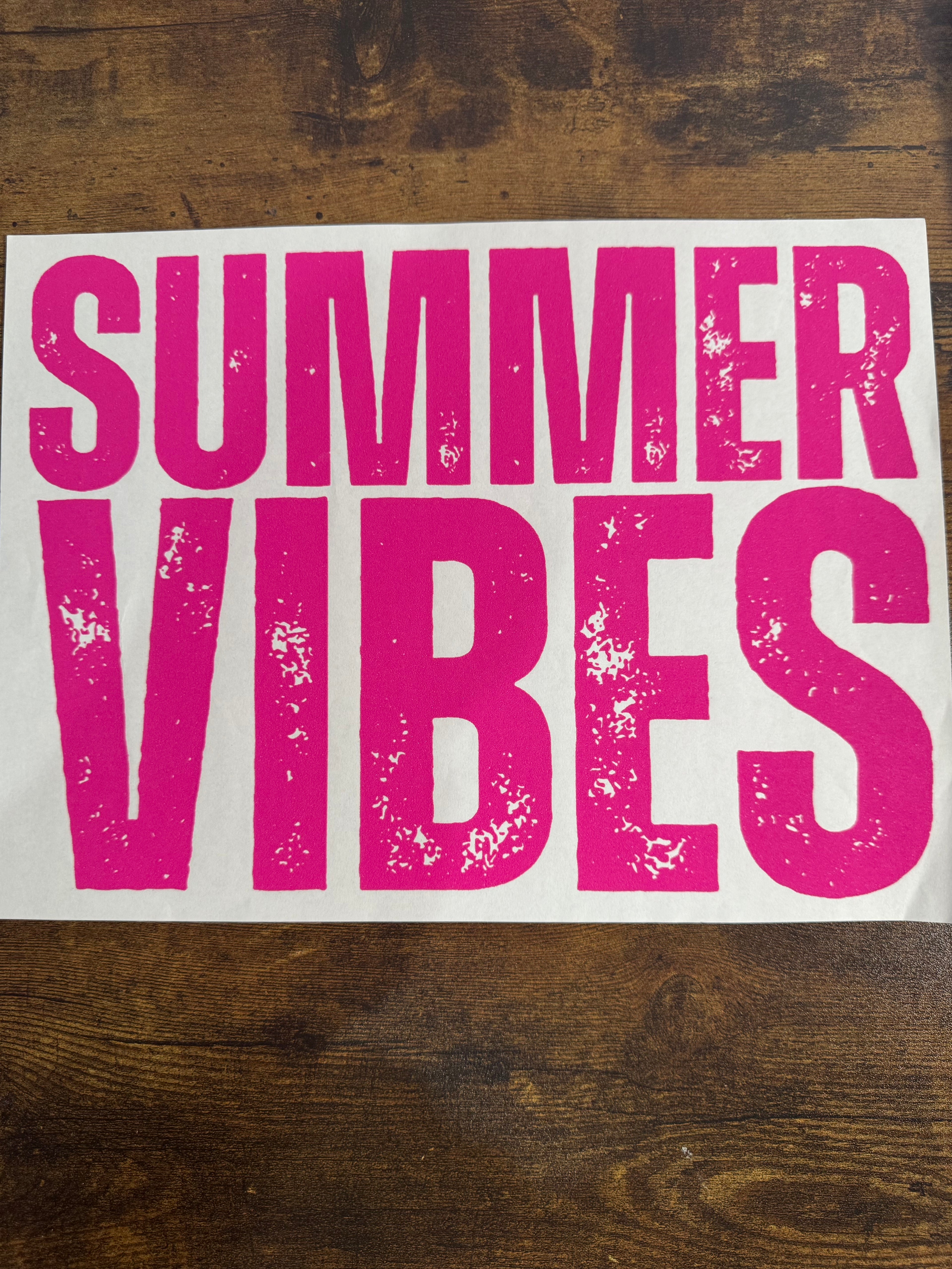 SUNMER VIBES HOT PINK Transfer