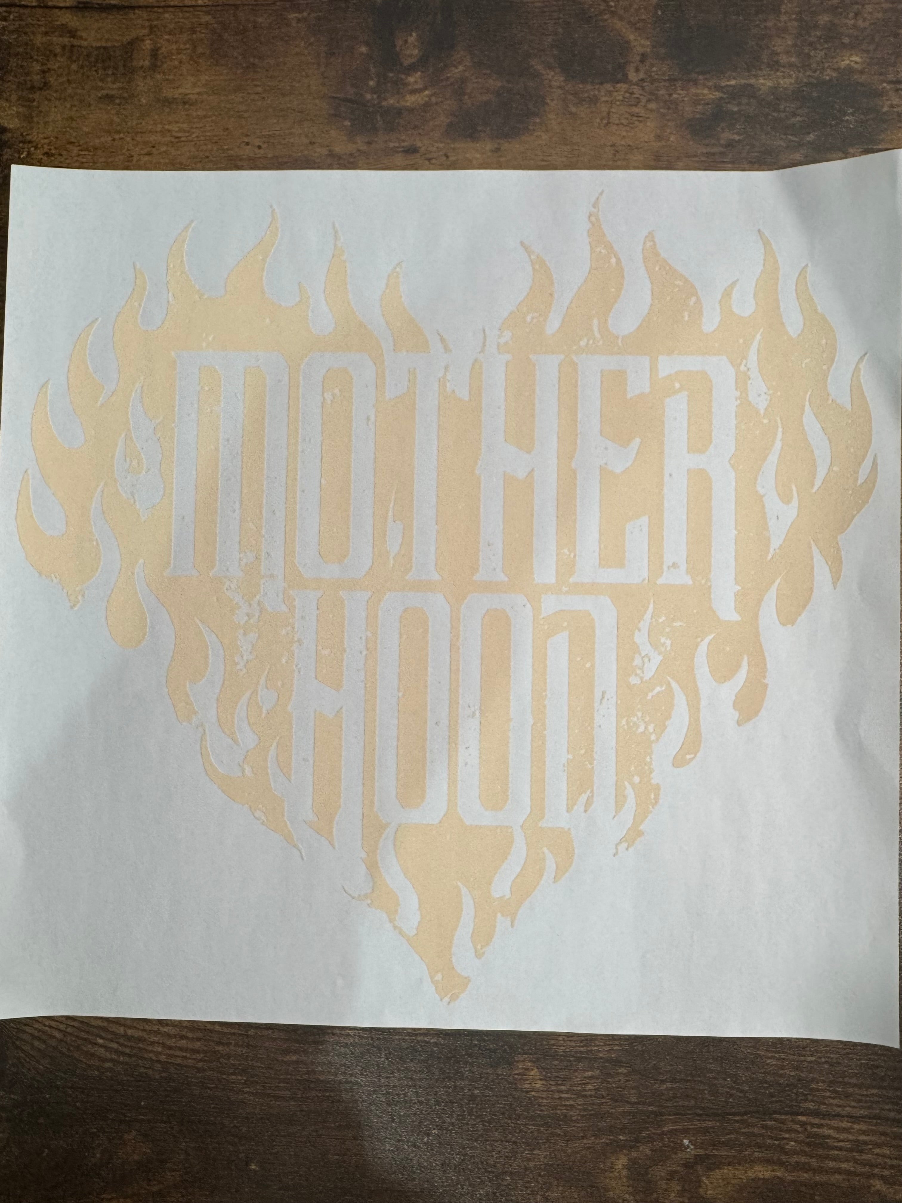 Motherhood Flaming Heart Transfer