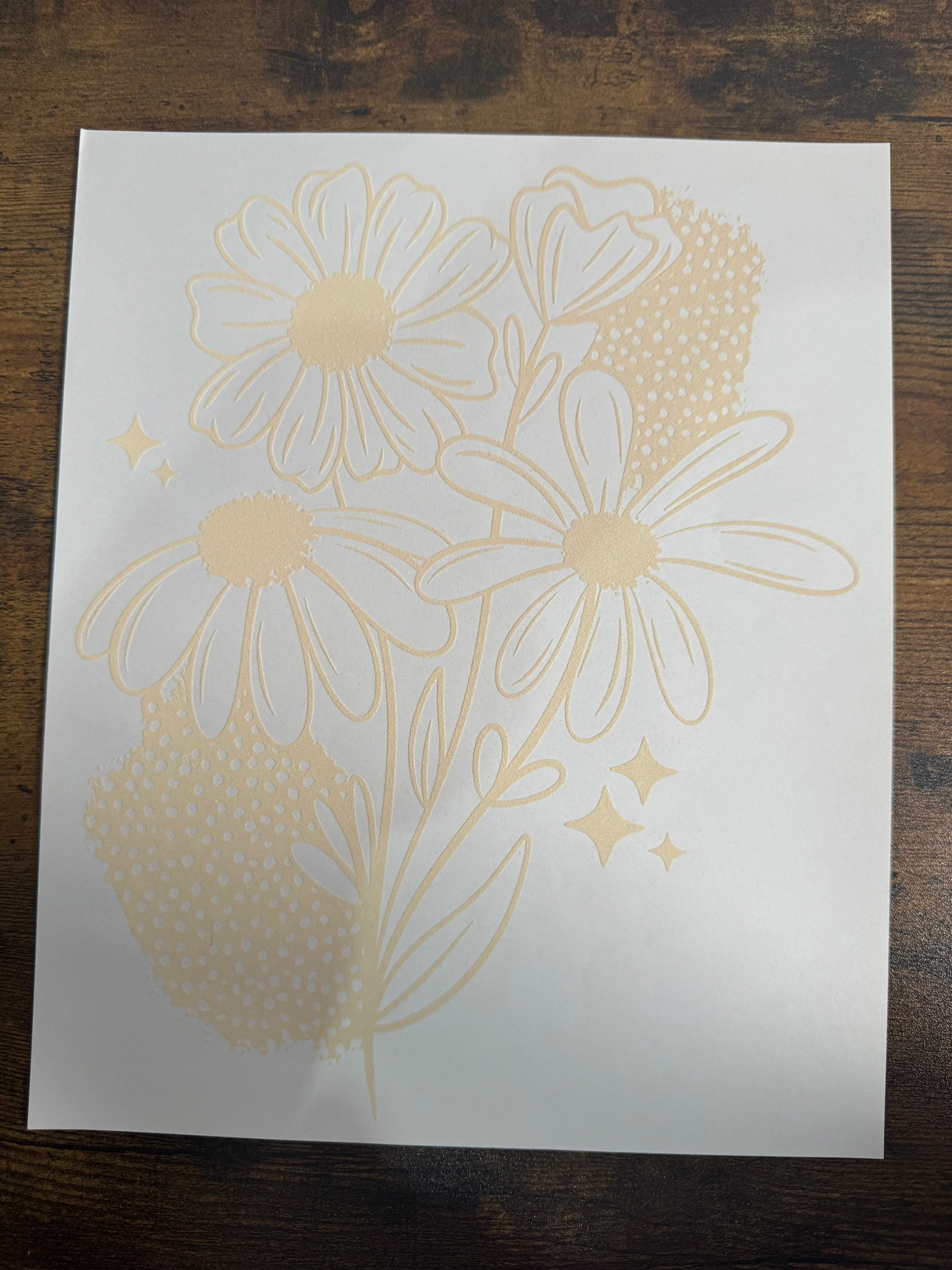 Beige Flowers Transfer