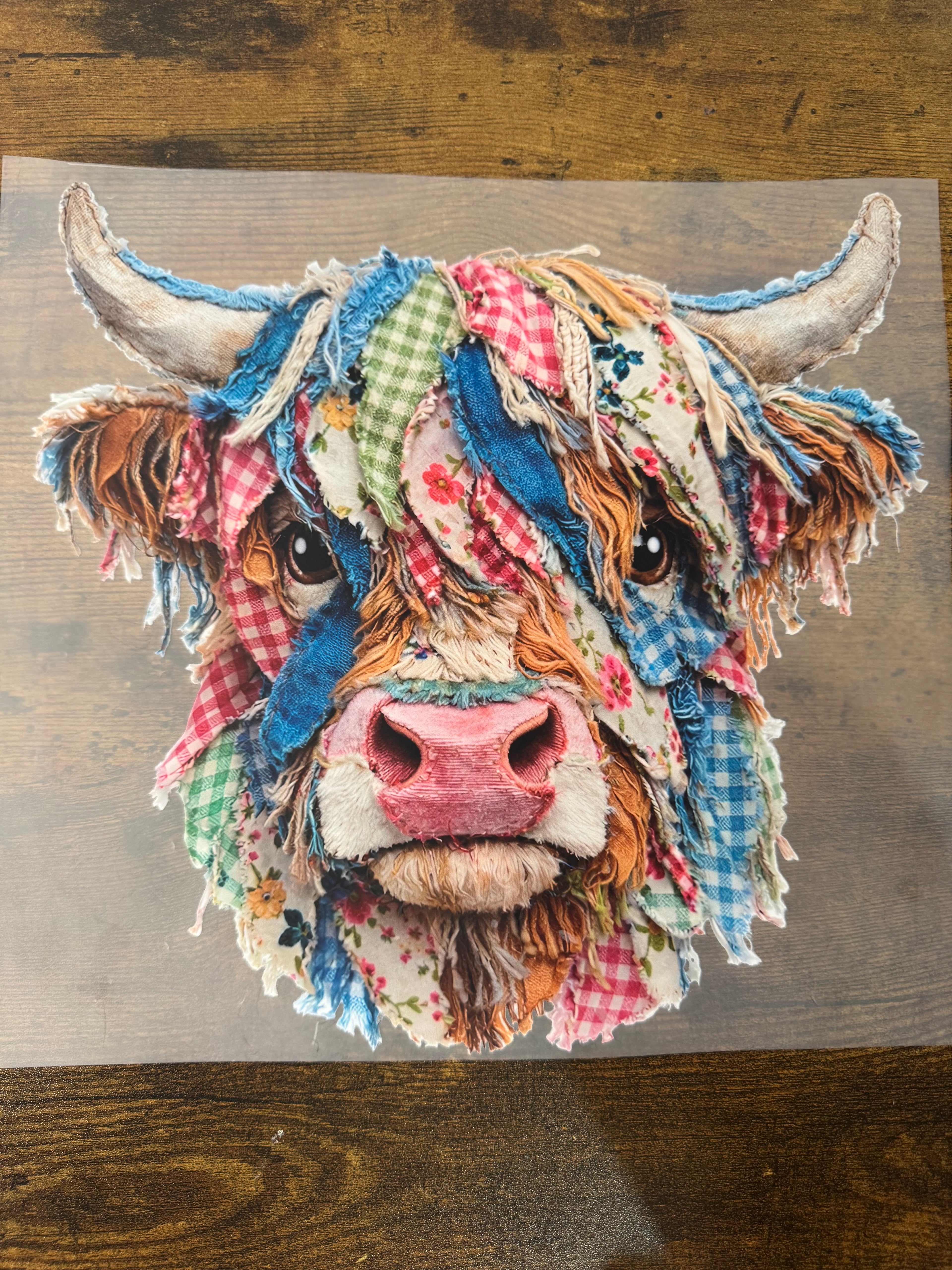 Fabric Highland Cow Transfer