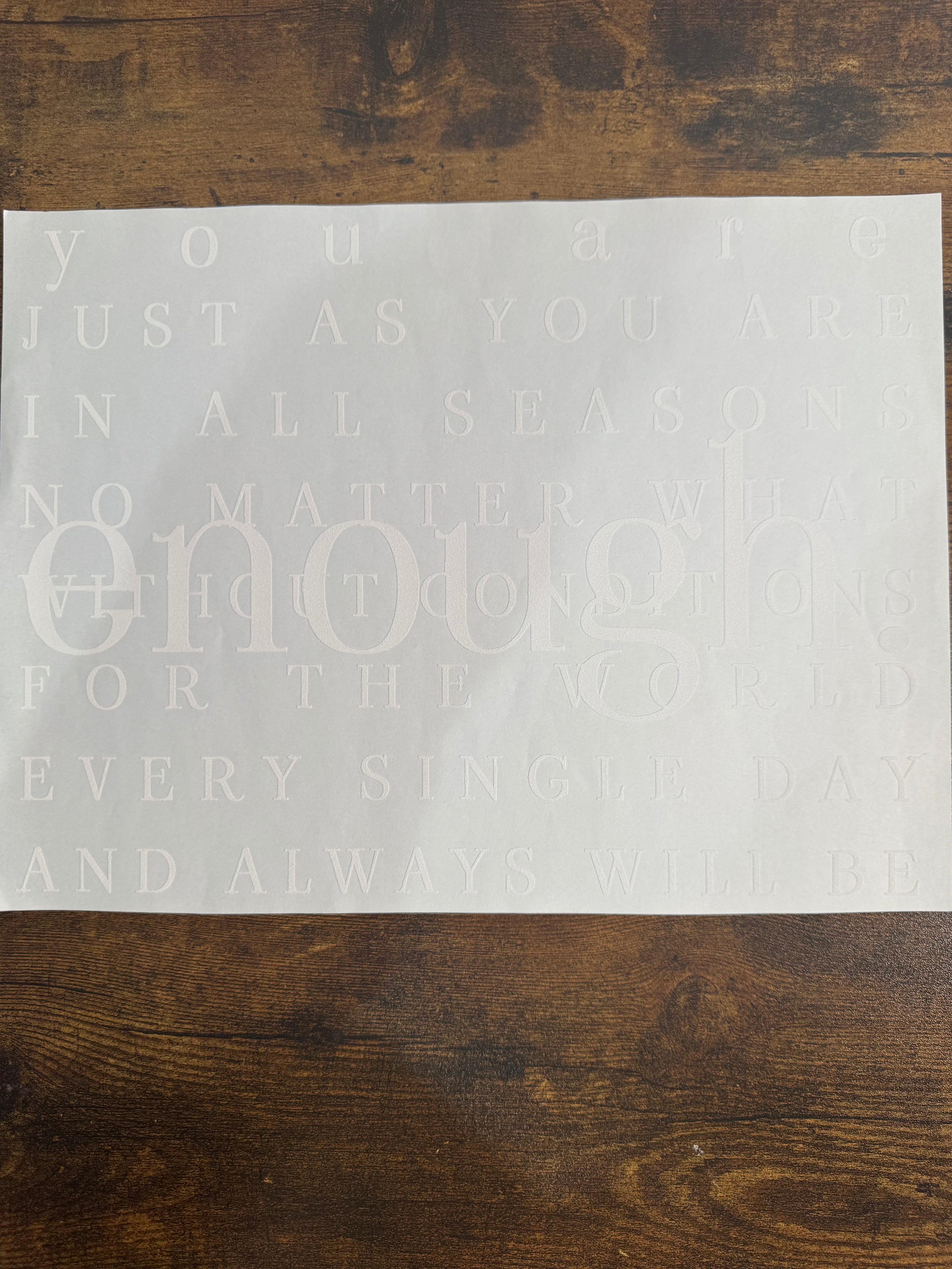 You Are Enough Transfer