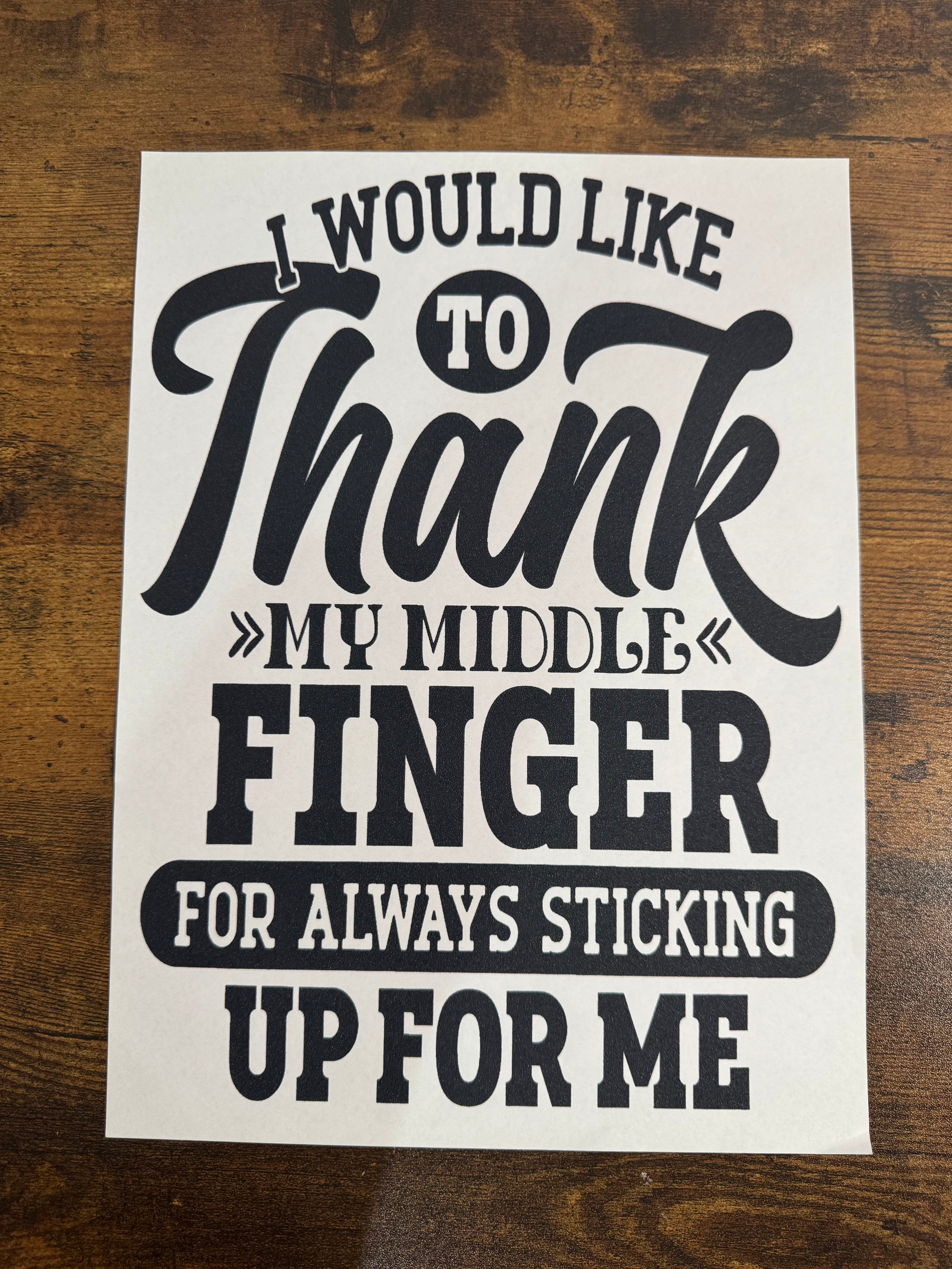 Thank My Middle Finger Transfer