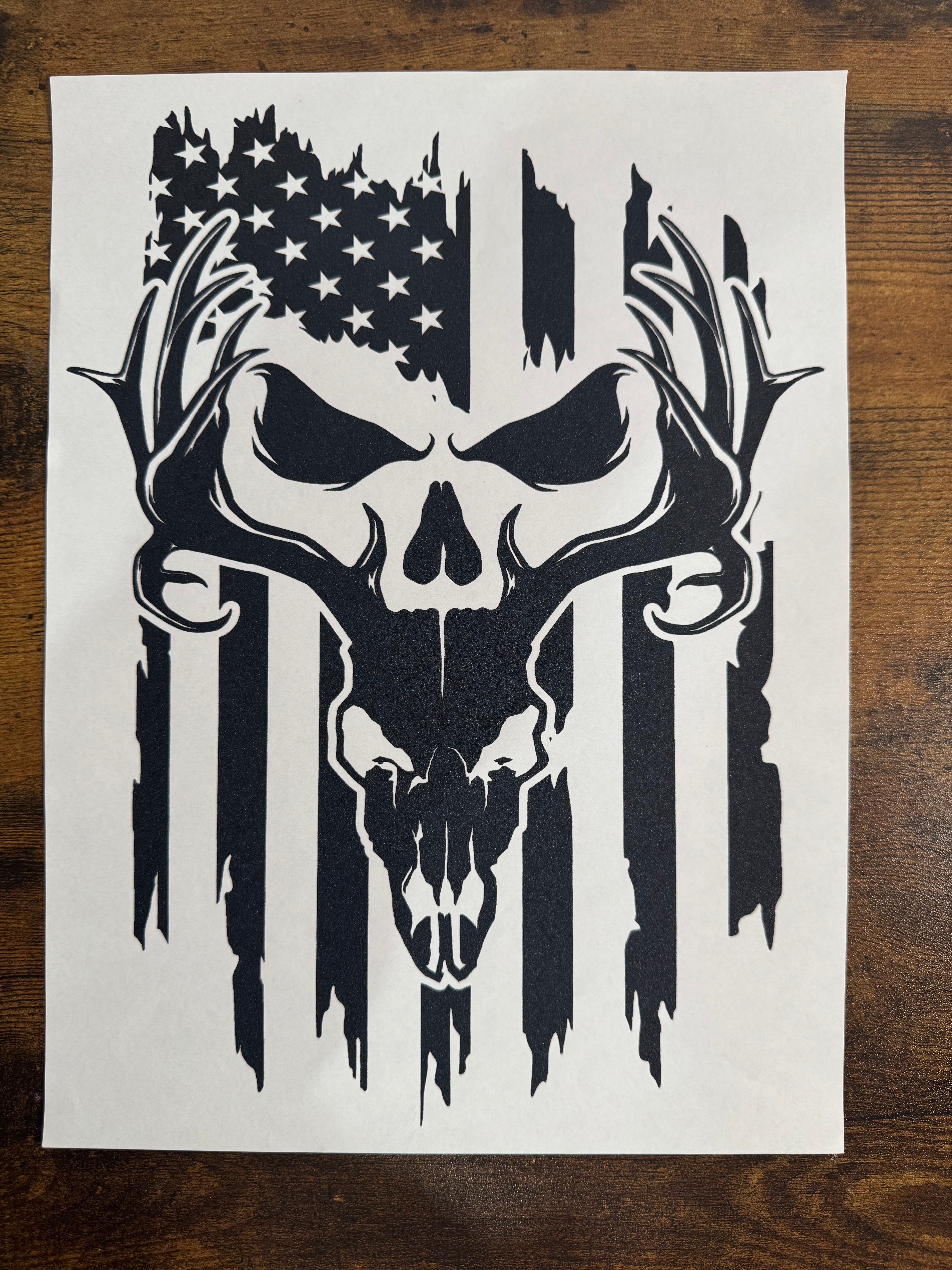 Deer Skull Flag Transfer