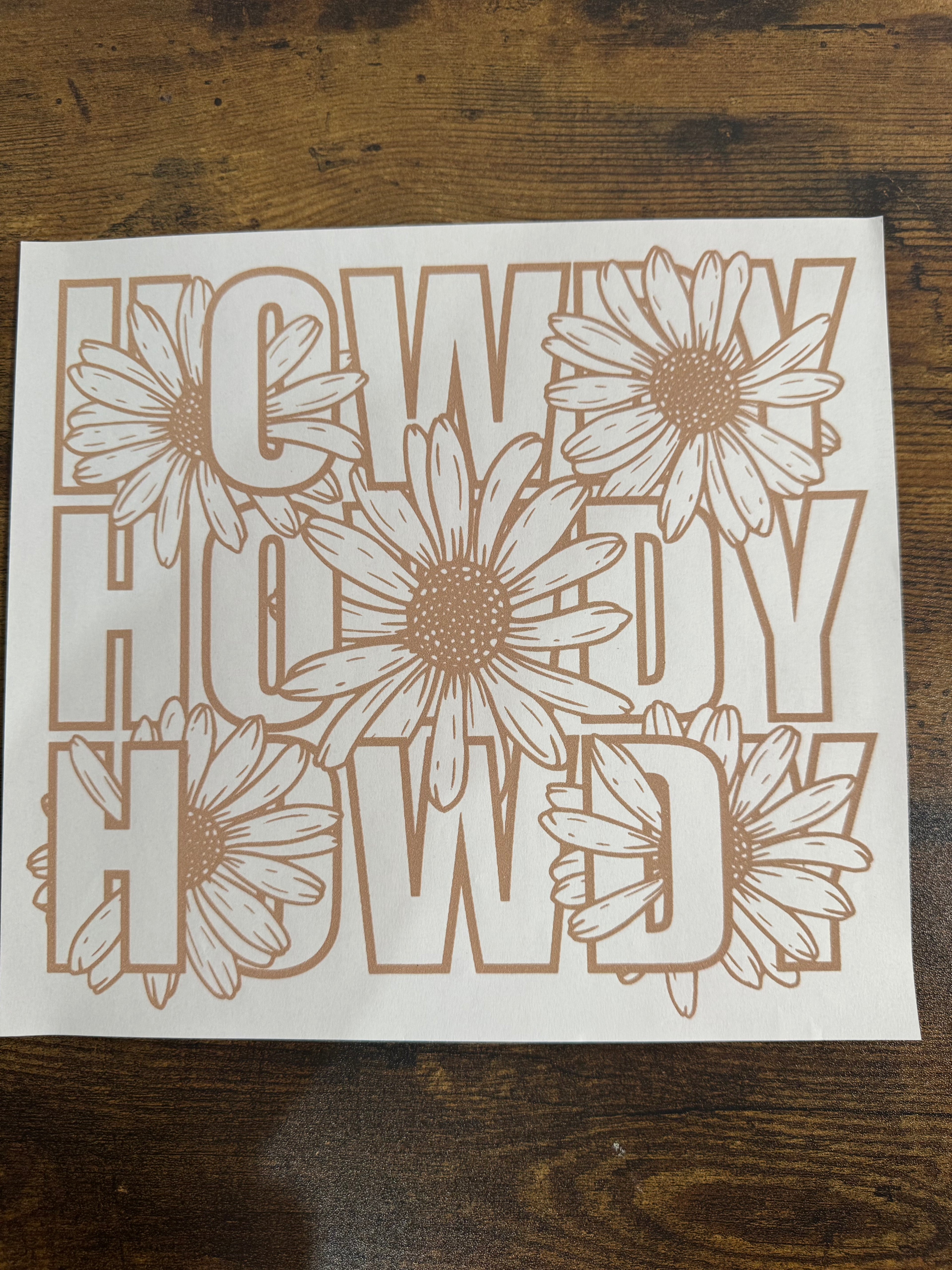 Floral HOWDY Transfer