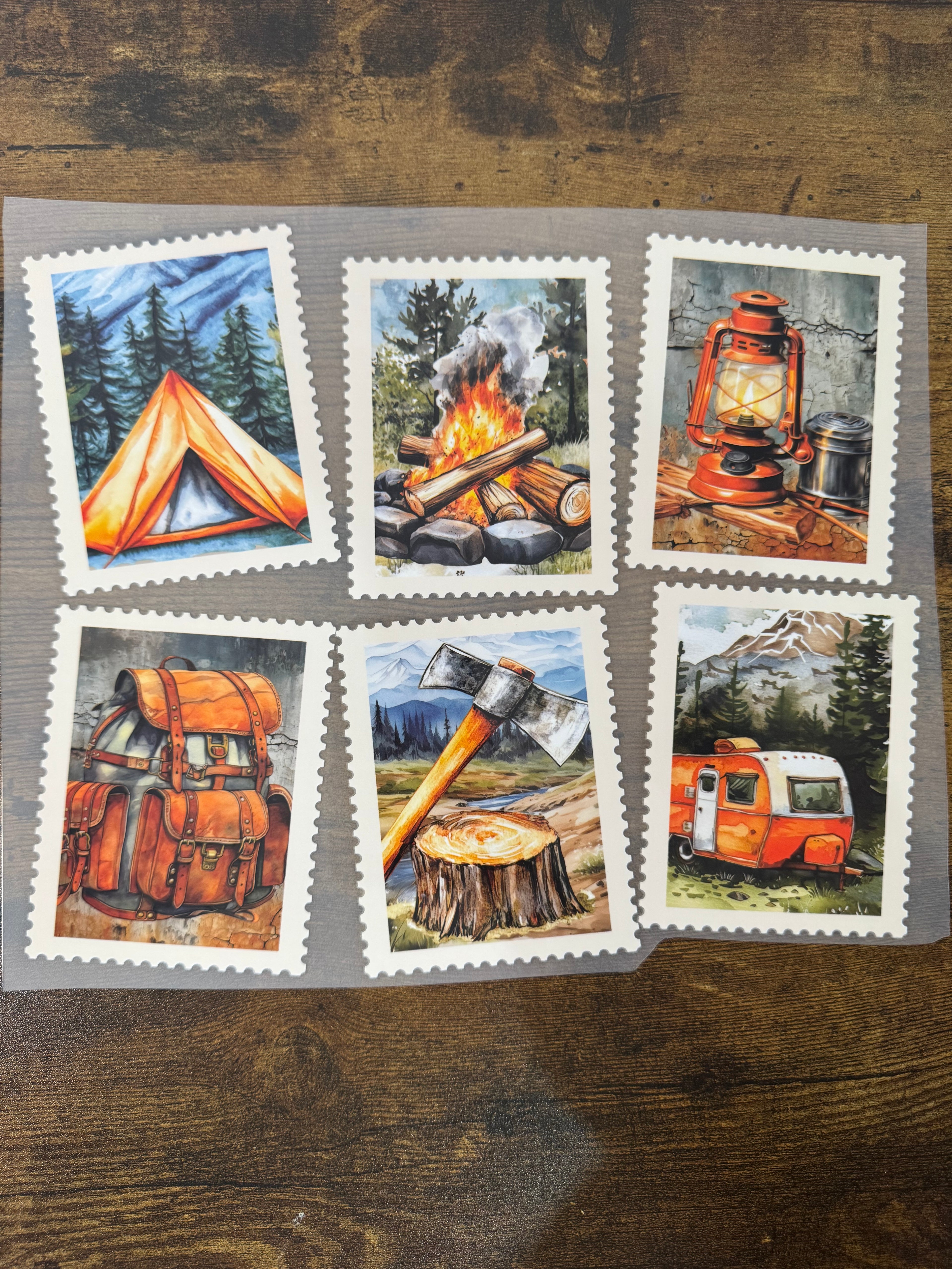 Camping Stamps Transfer