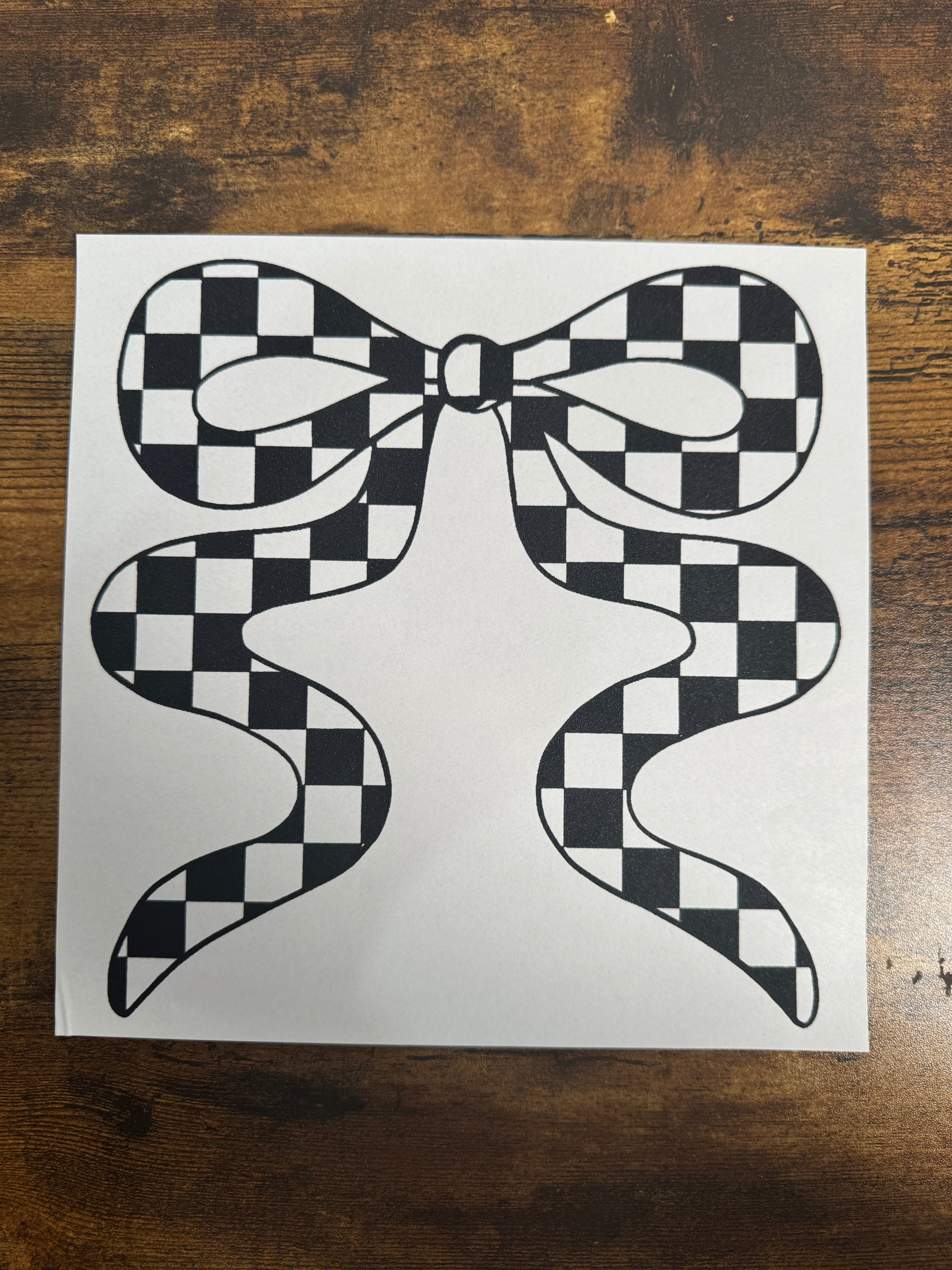 Checkered Bow Transfer
