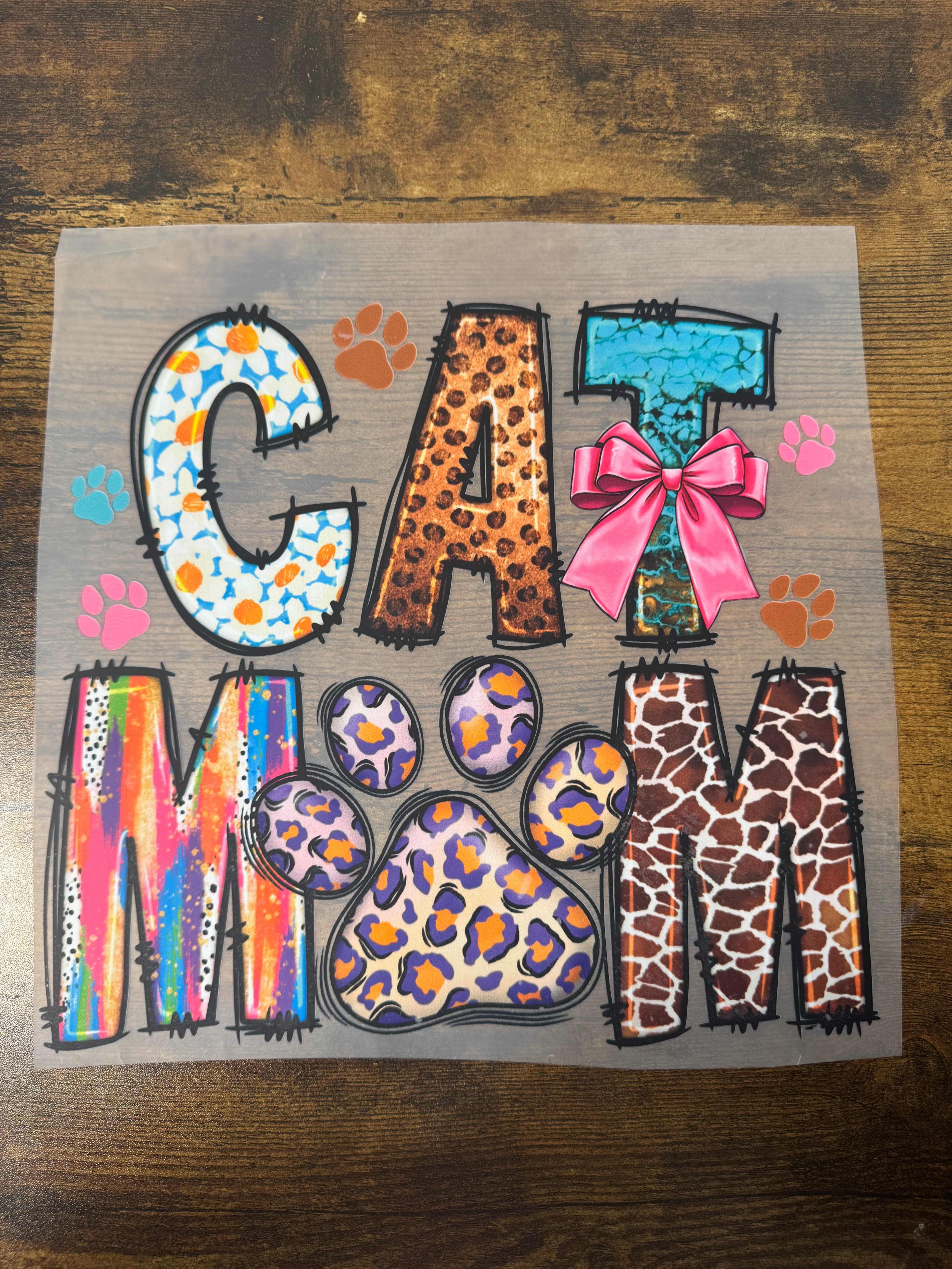 Colorful Cat Mom Transfer