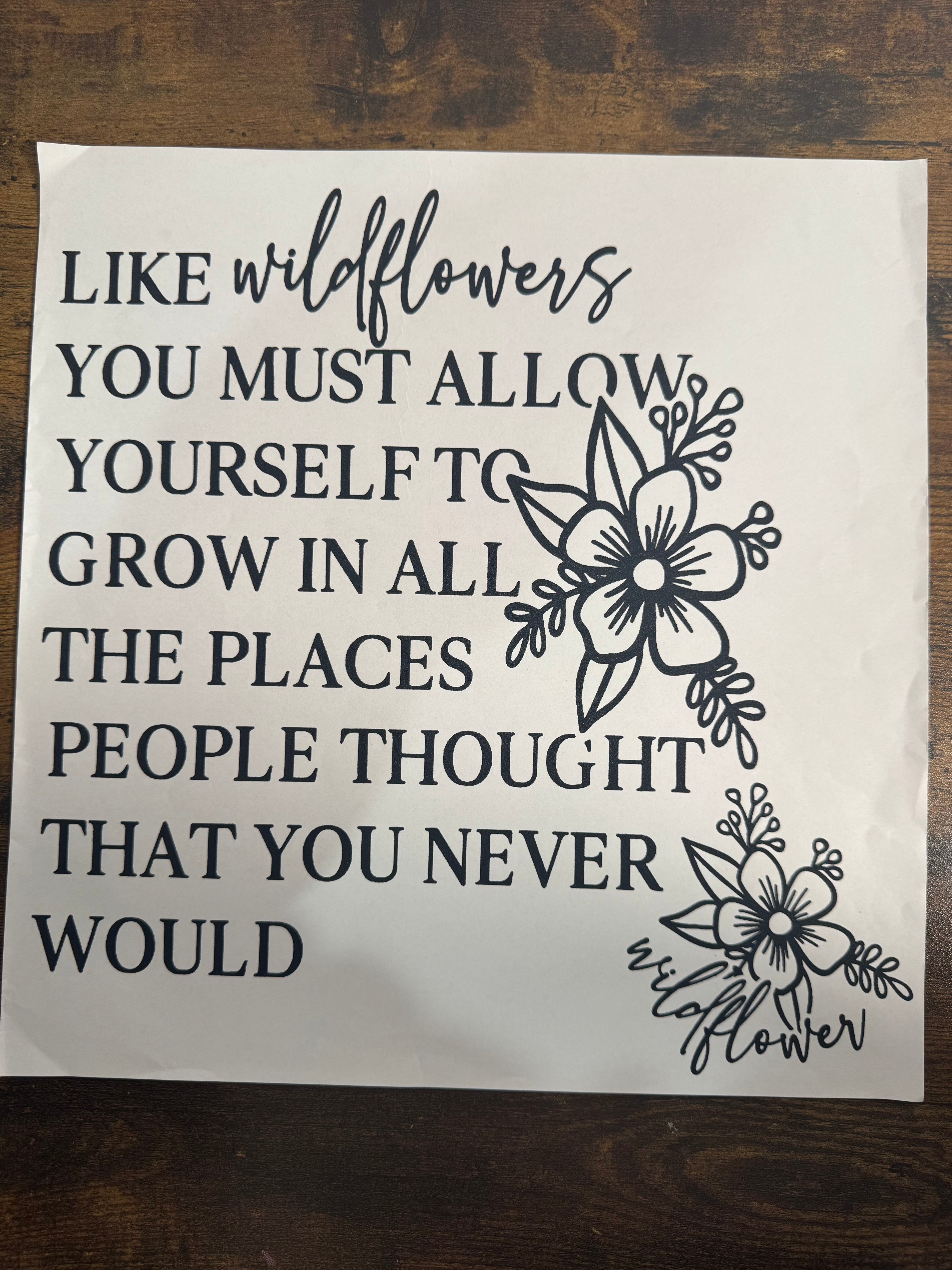 Like Wildflowers You Must Transfer