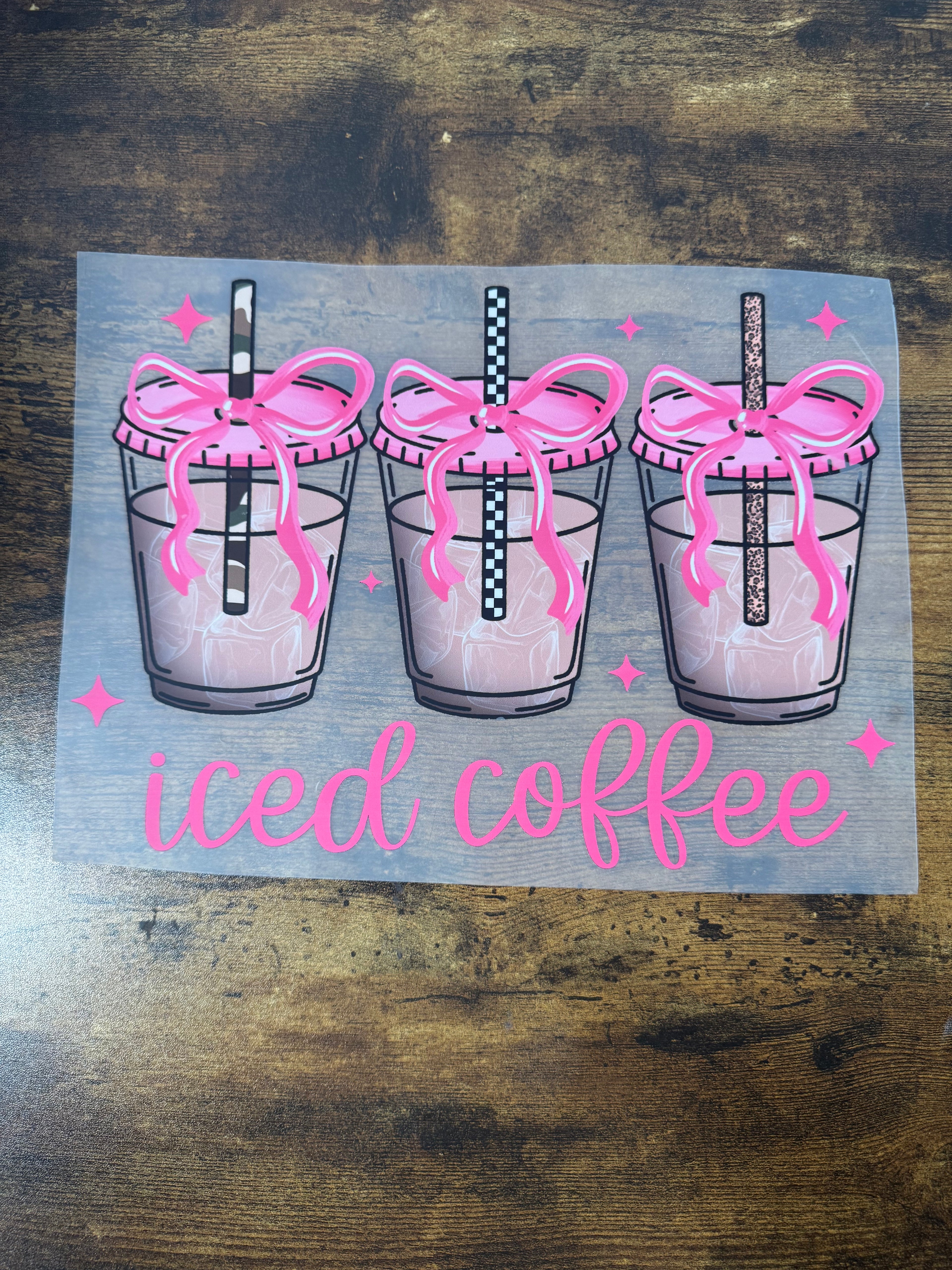 Pink Iced Coffee Transfer