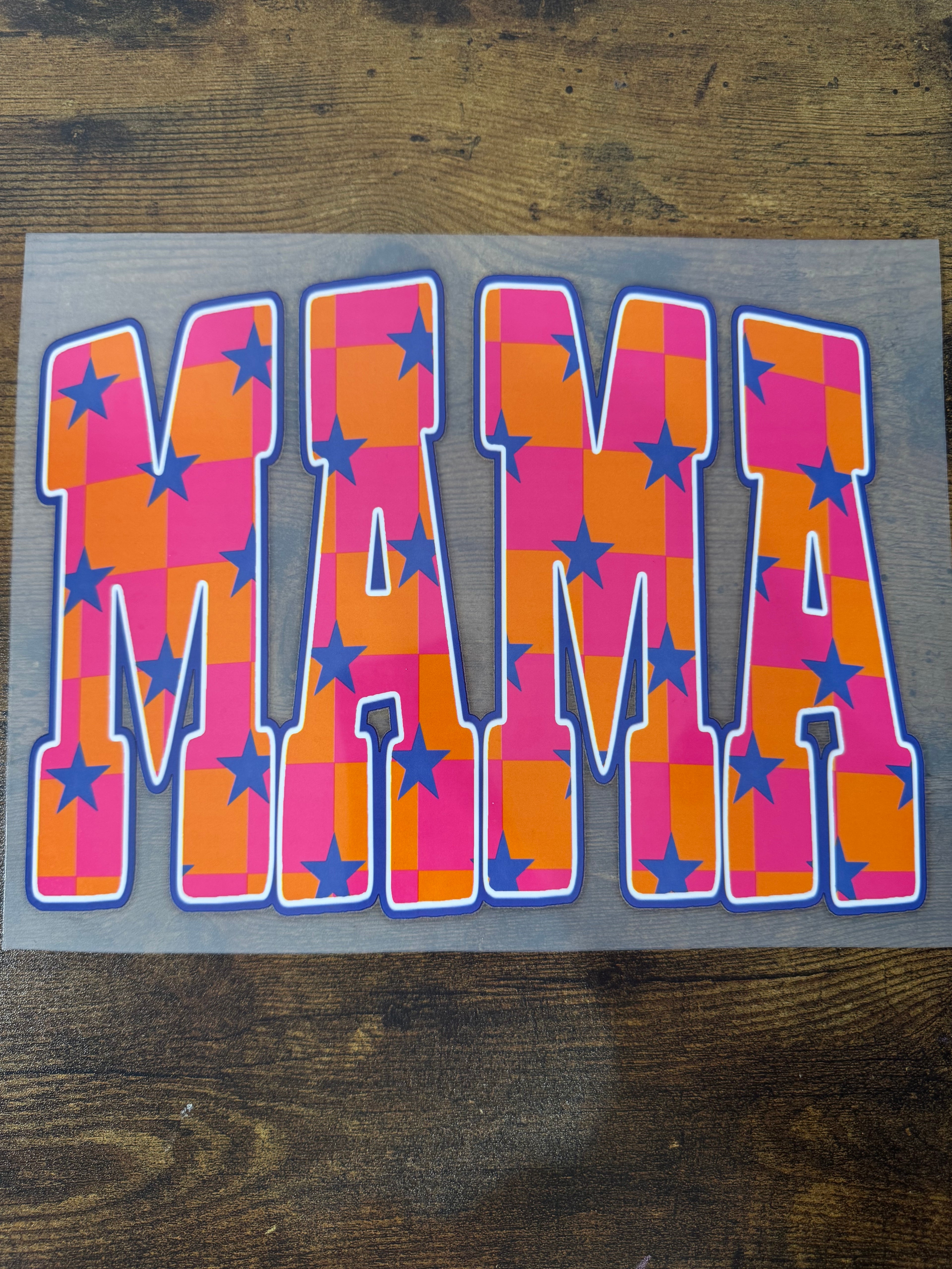 Bright Orange & Pink MAMA Transfer