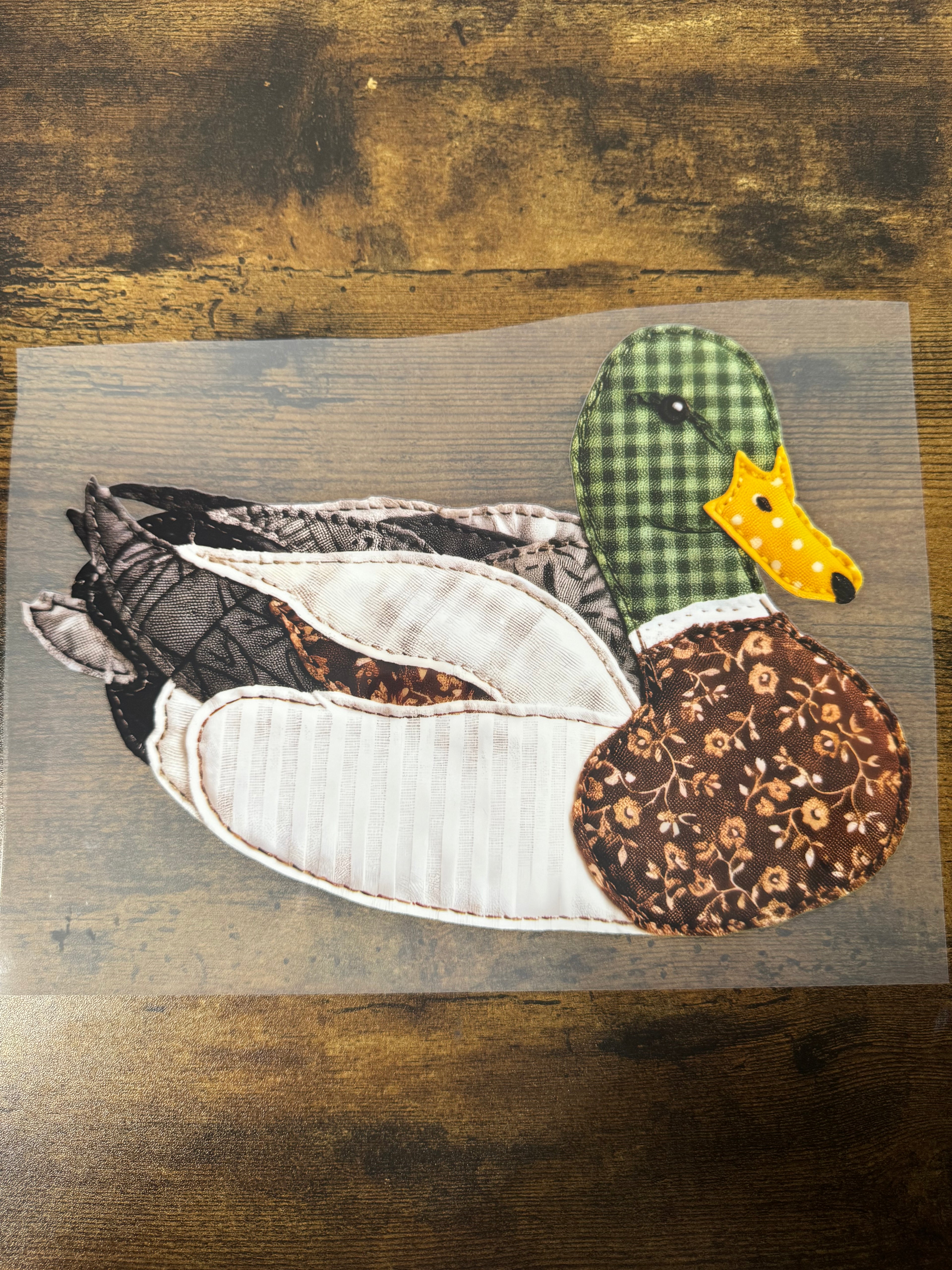 Quilted Mallard Duck Transfer