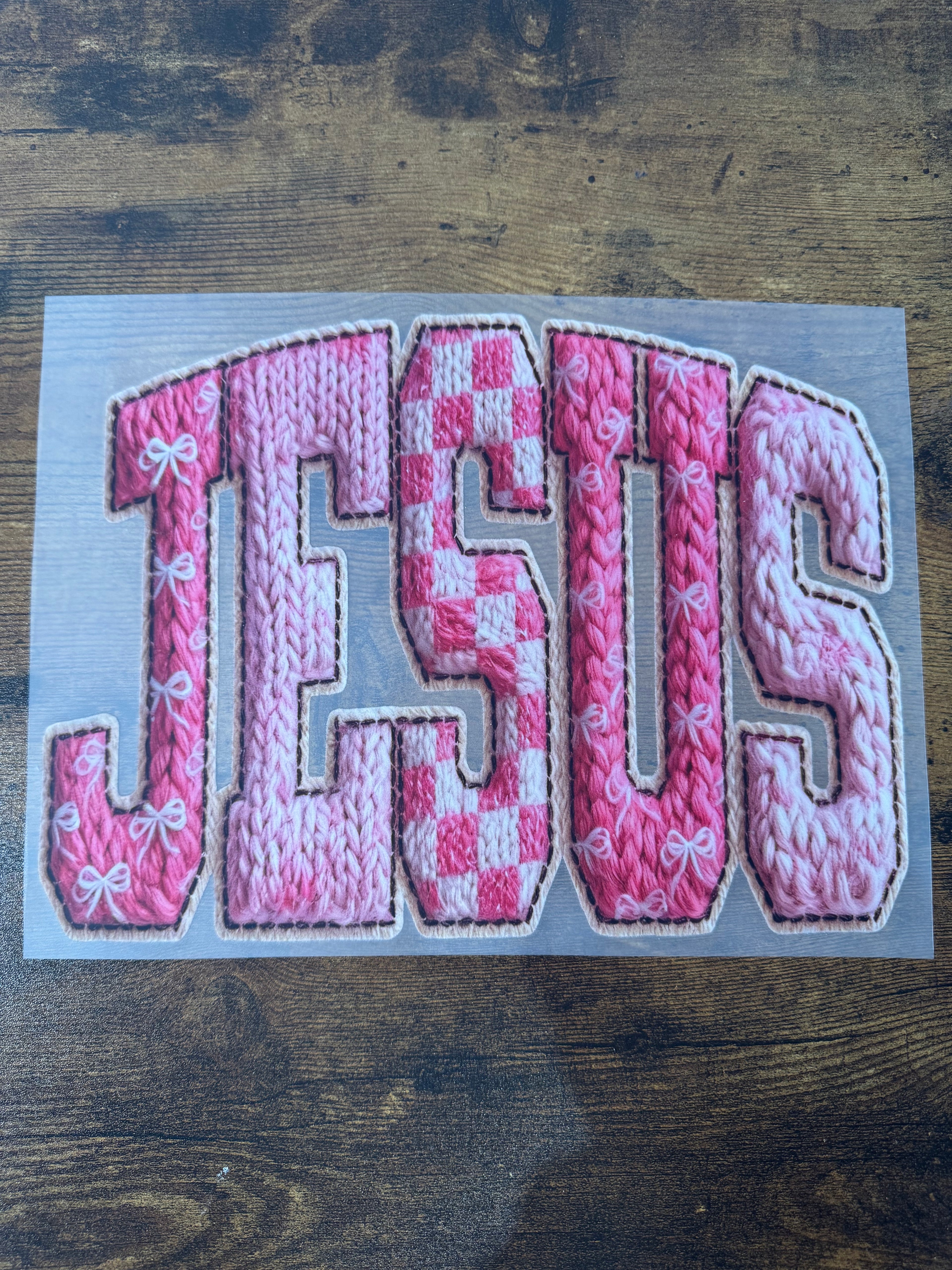Yarn Detailing JESUS Transfer