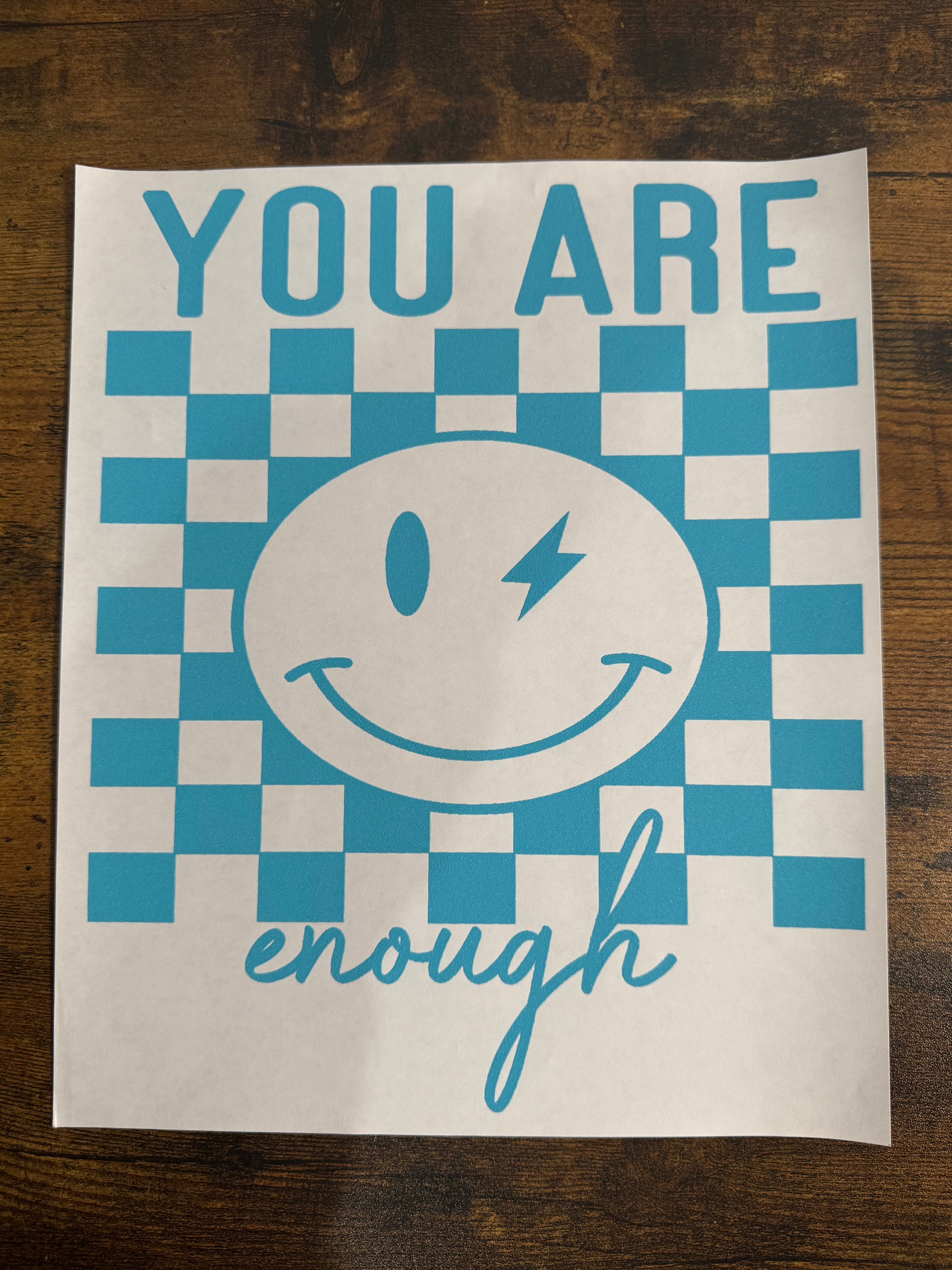 Blue You Are Enough Transfer