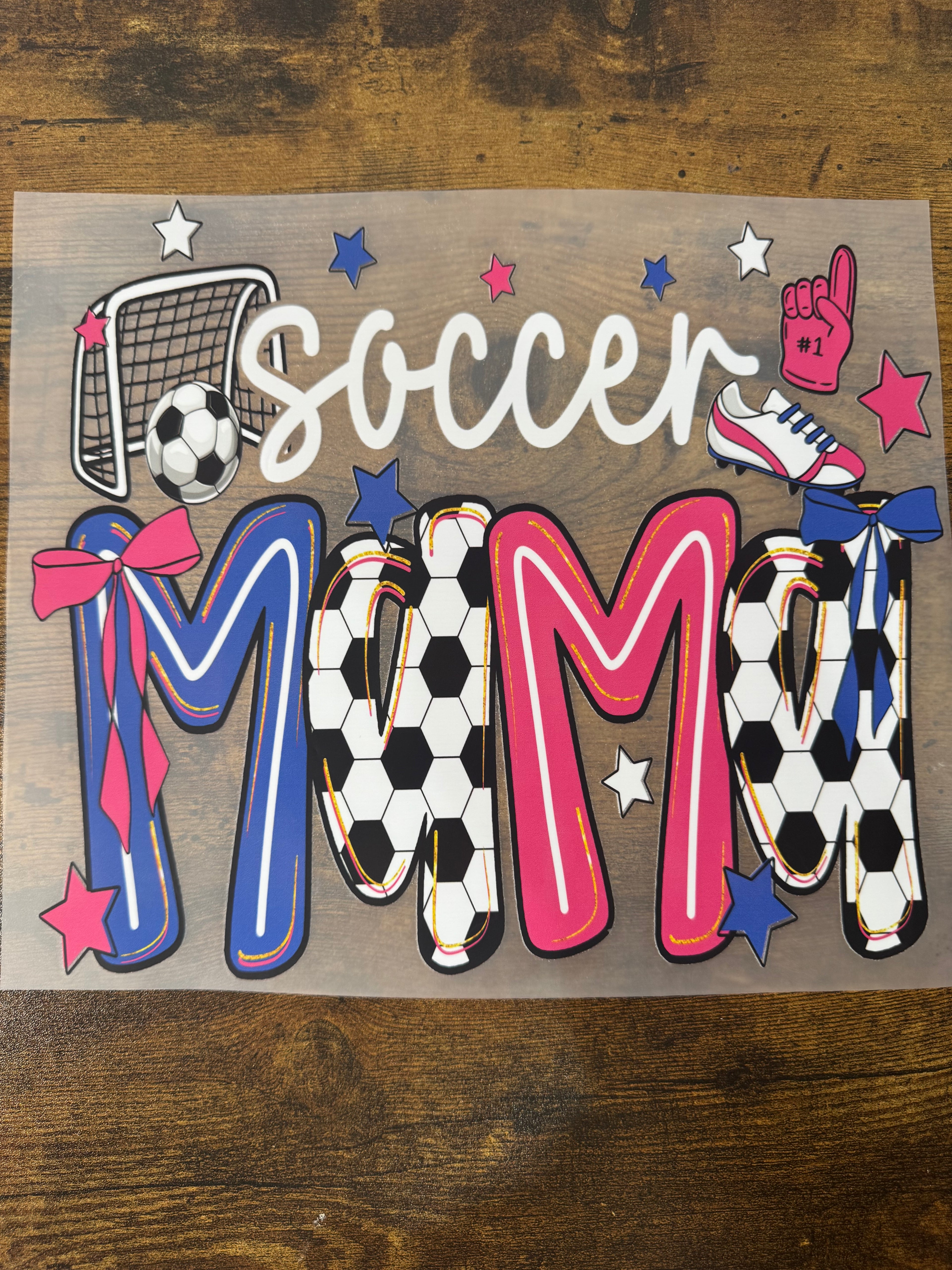 Colorful Soccer Mama Transfer