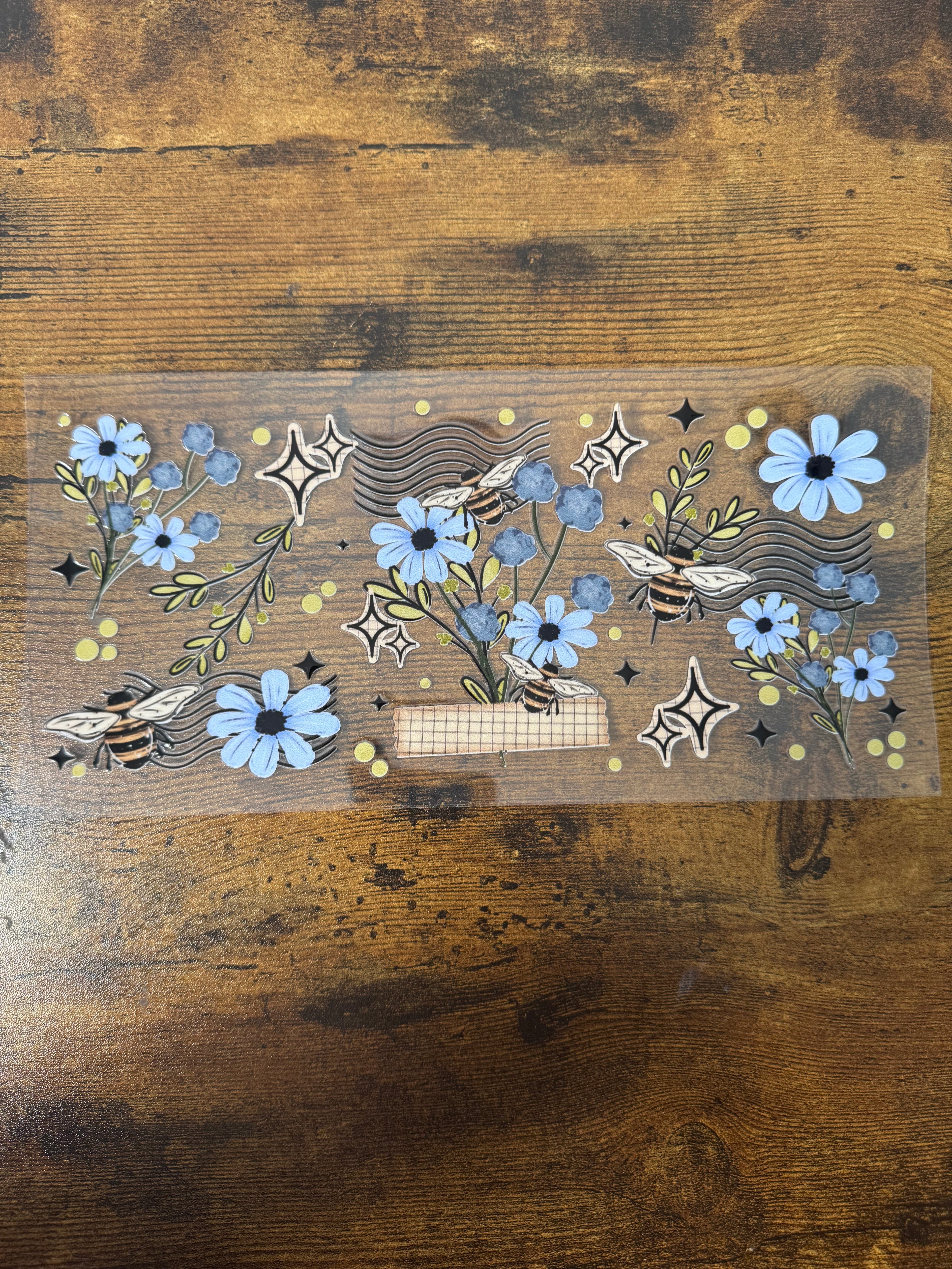 Blue Flowers & Bees Wrap