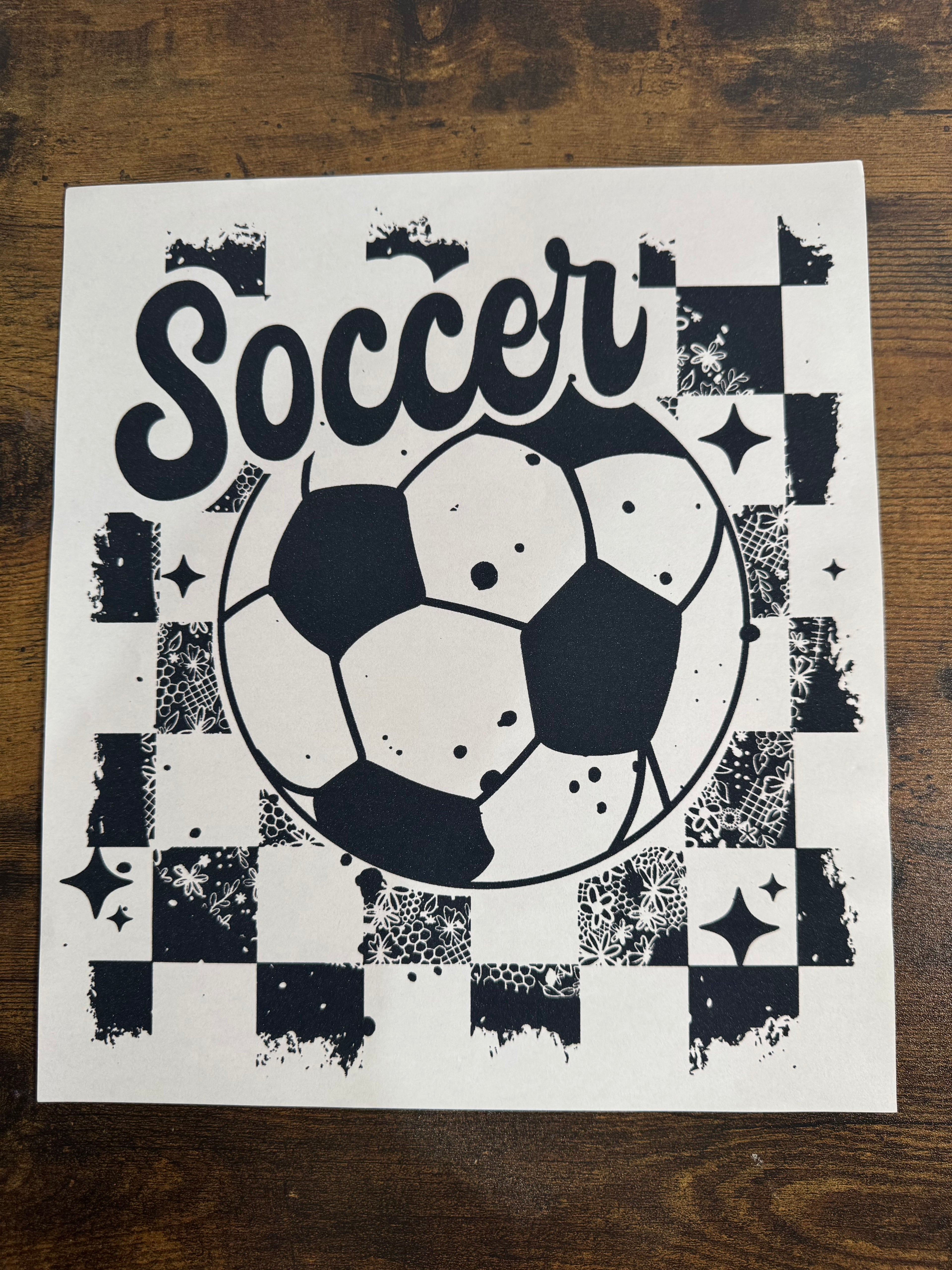 Checkered Soccer Transfer