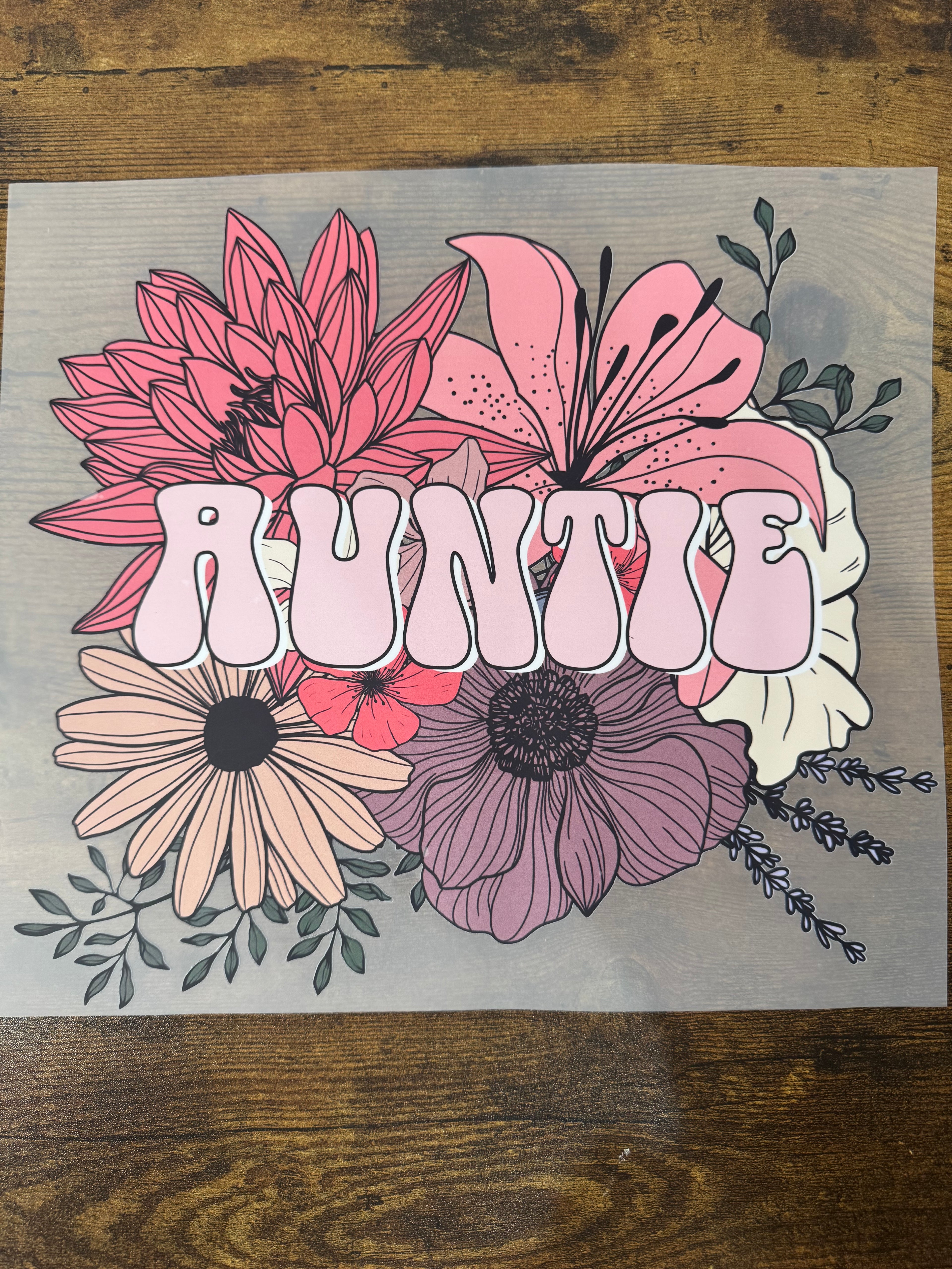 Floral Auntie Transfer