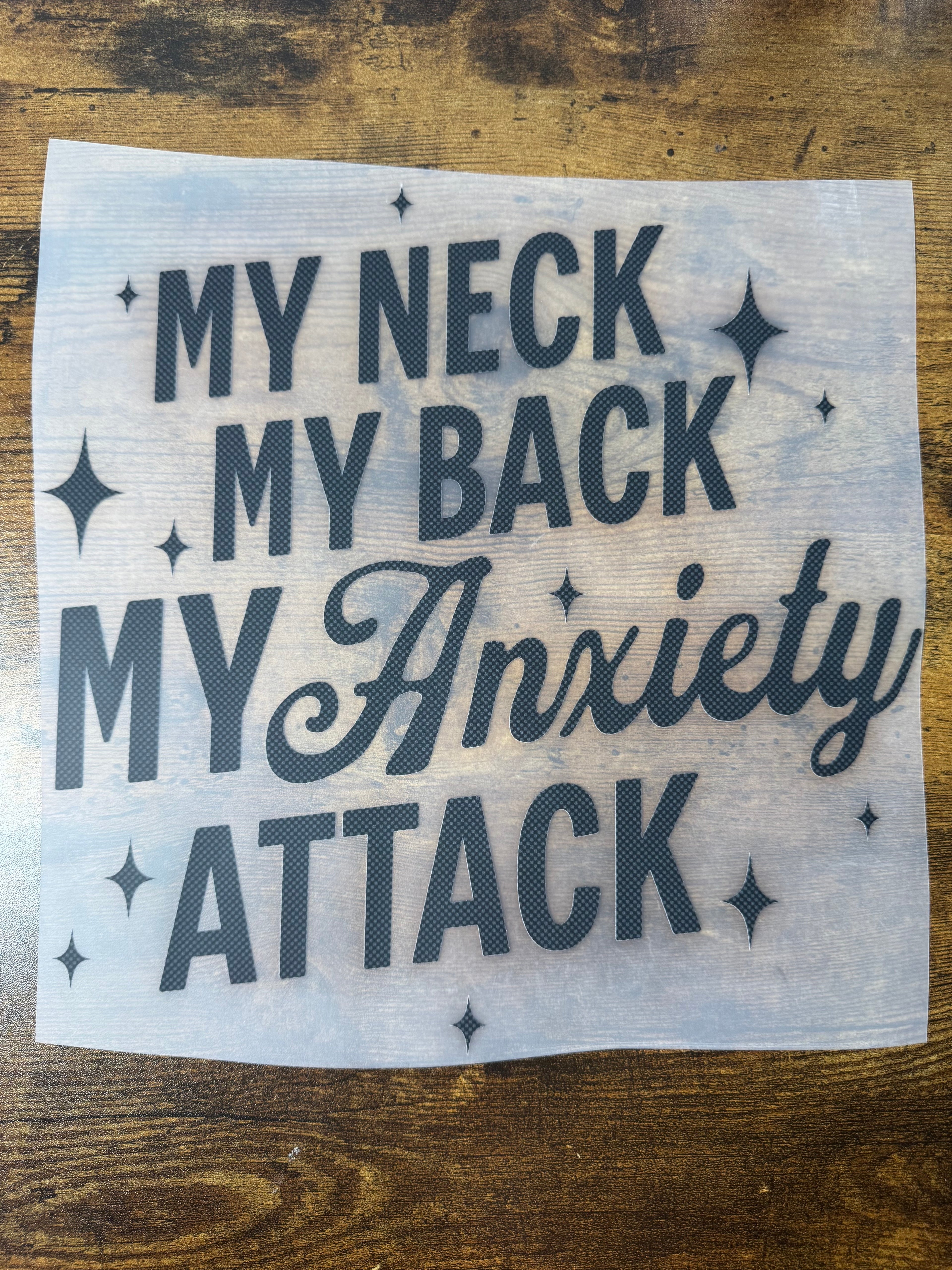 My Neck My Back My Anxiety Attack Transfer