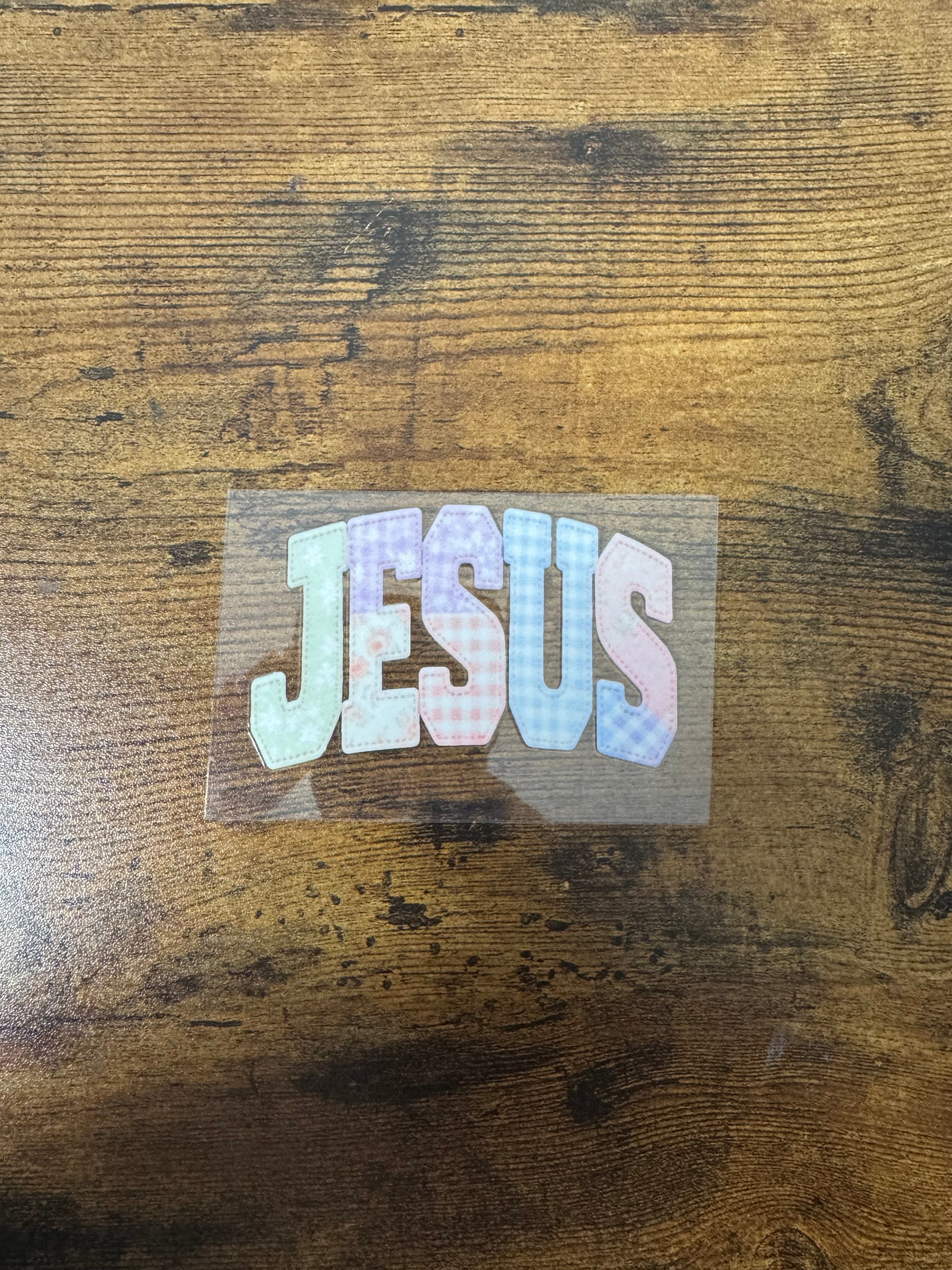 Patchwork JESUS Decal