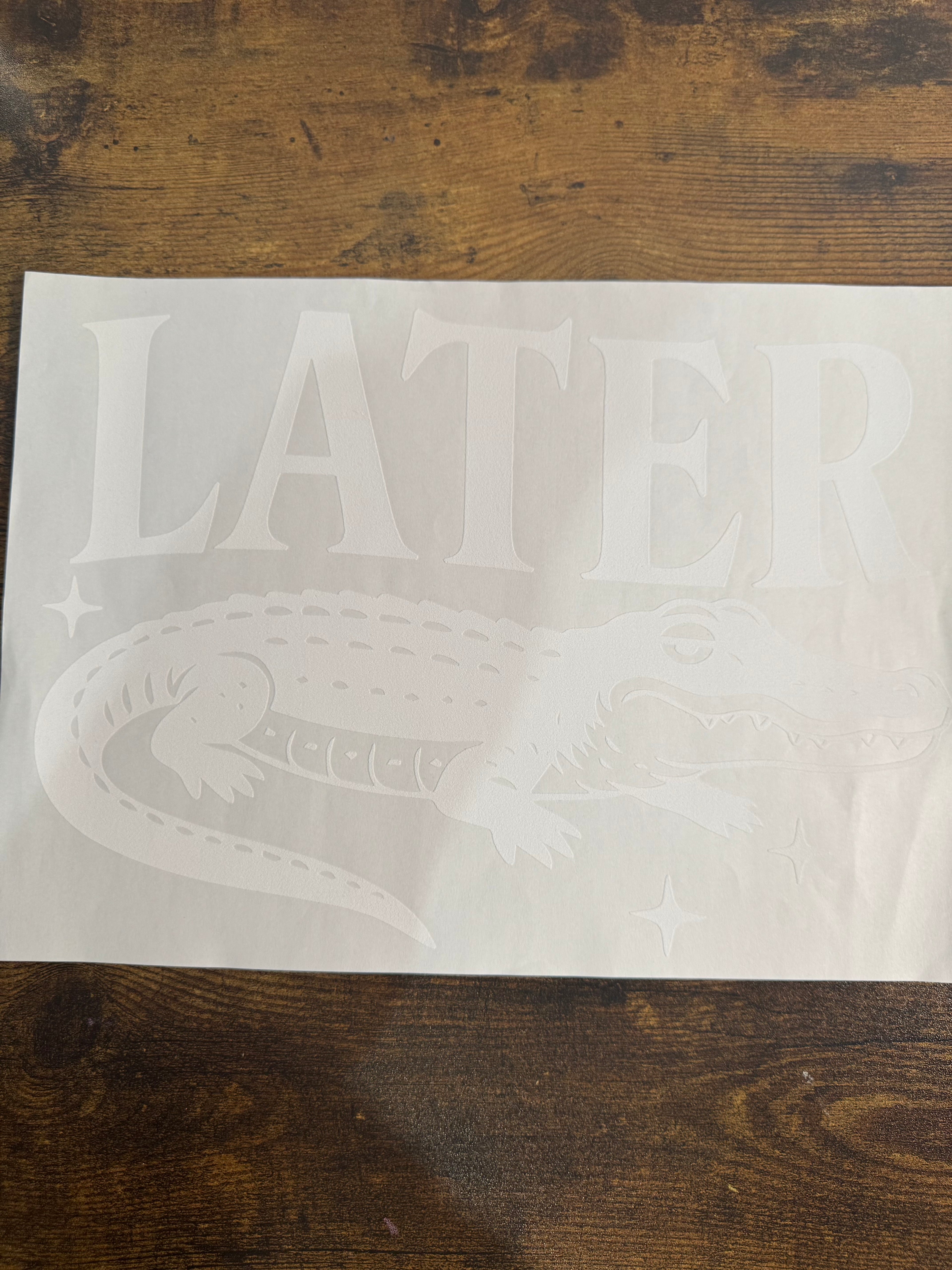 White Later Gator Transfer