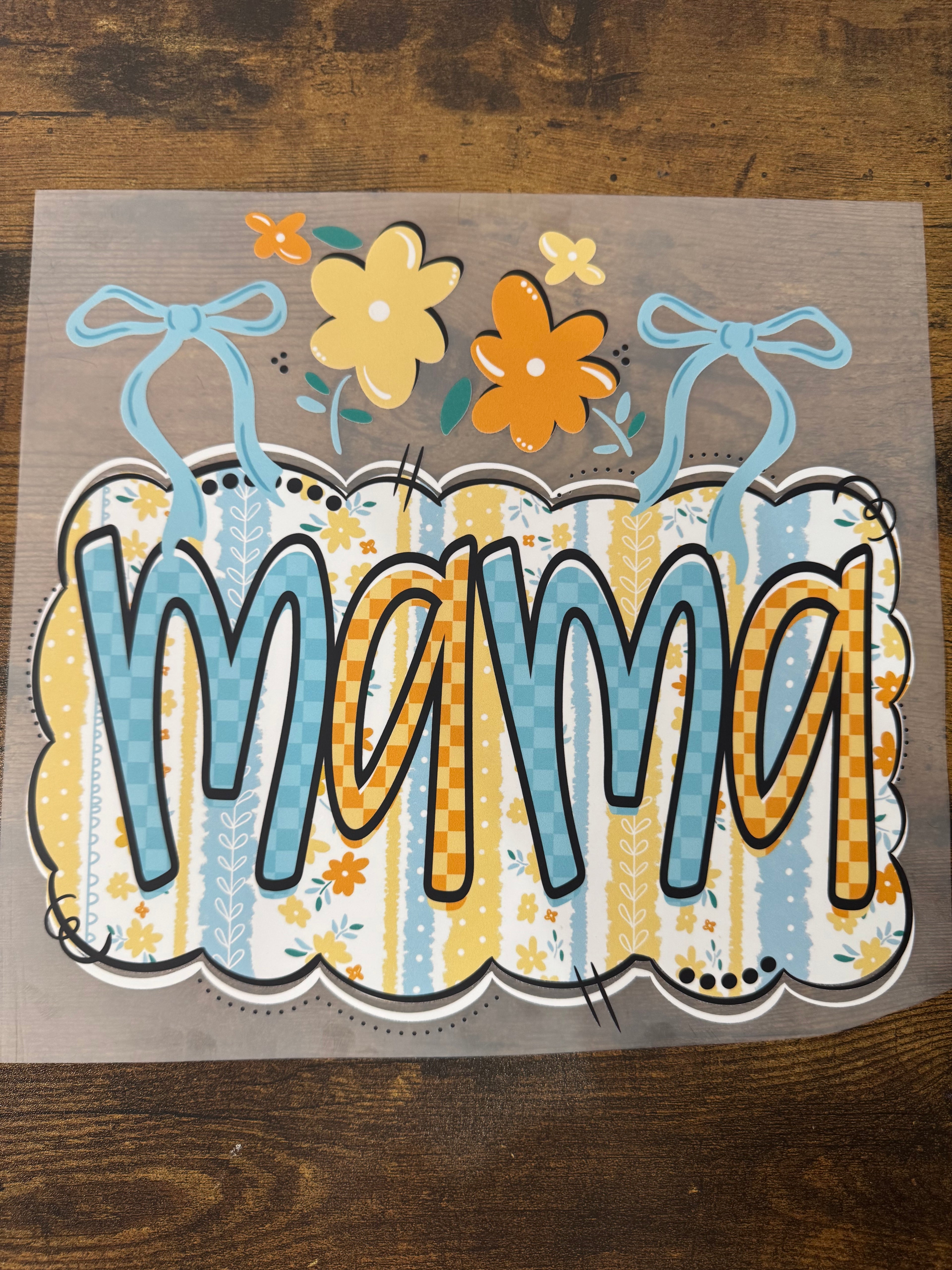 Blue & Yellow Floral Mama Transfer