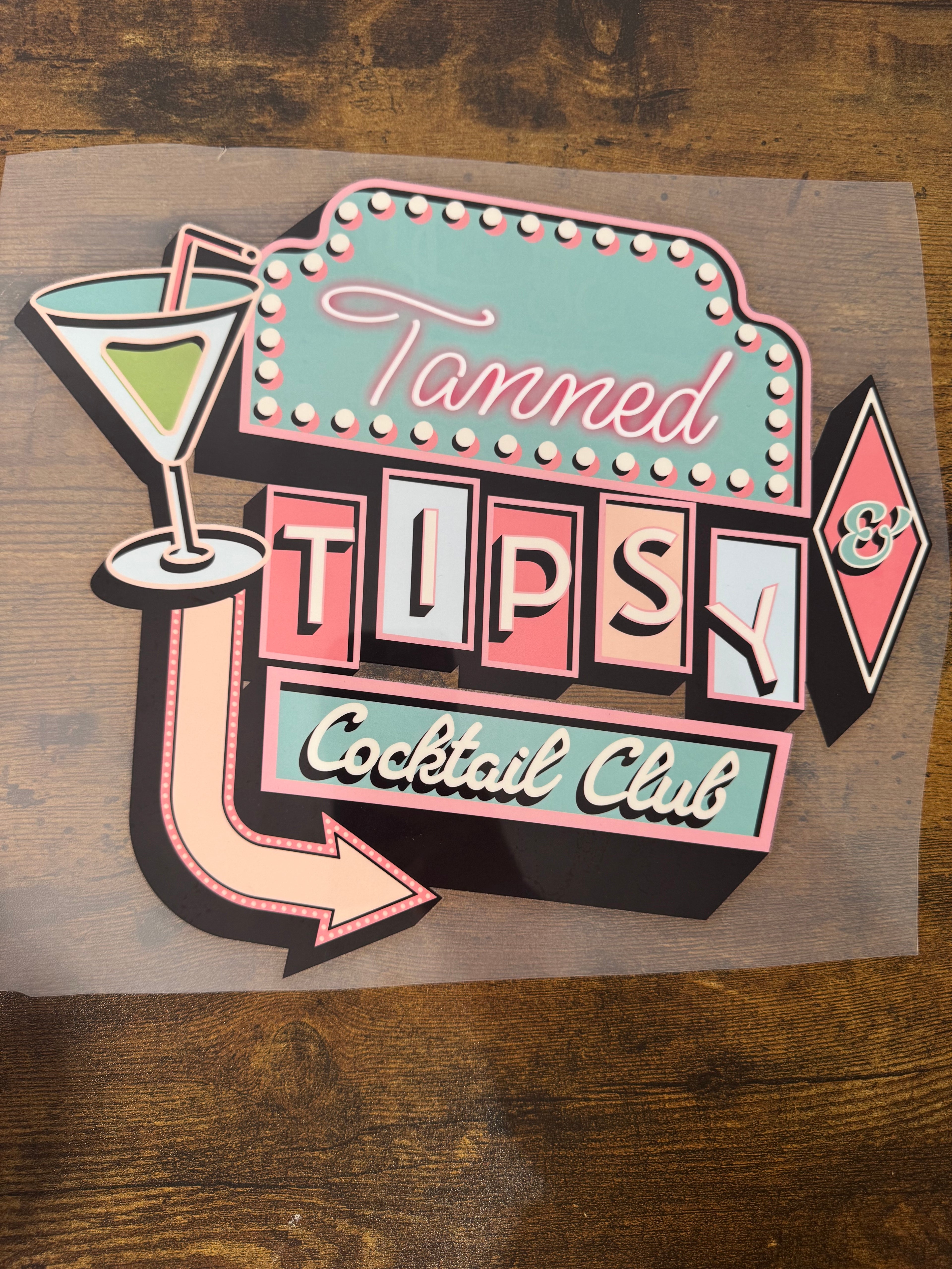 Tanned & Tipsy Cocktail Club Transfer