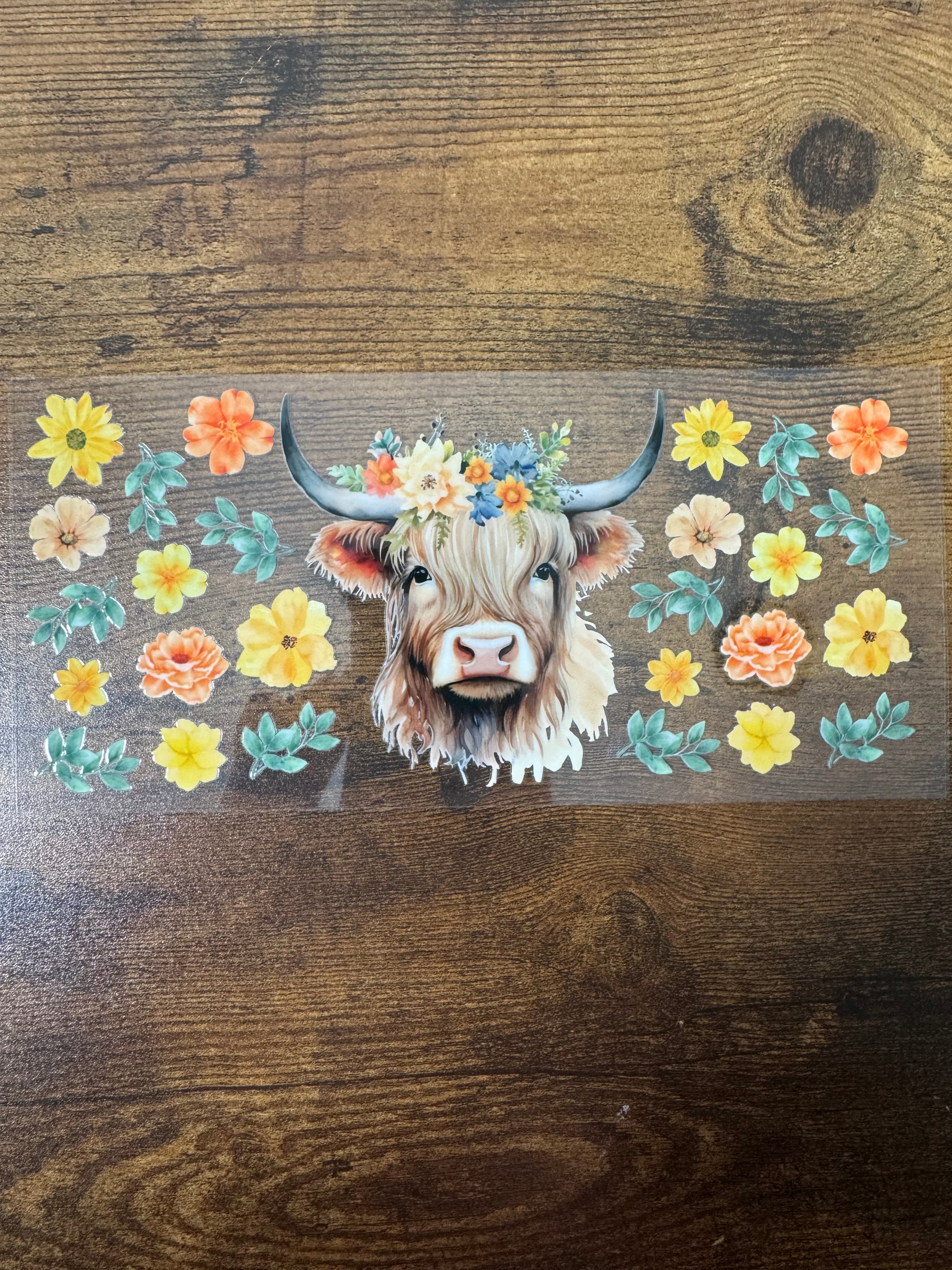 Highland Cow & Flower Wrap