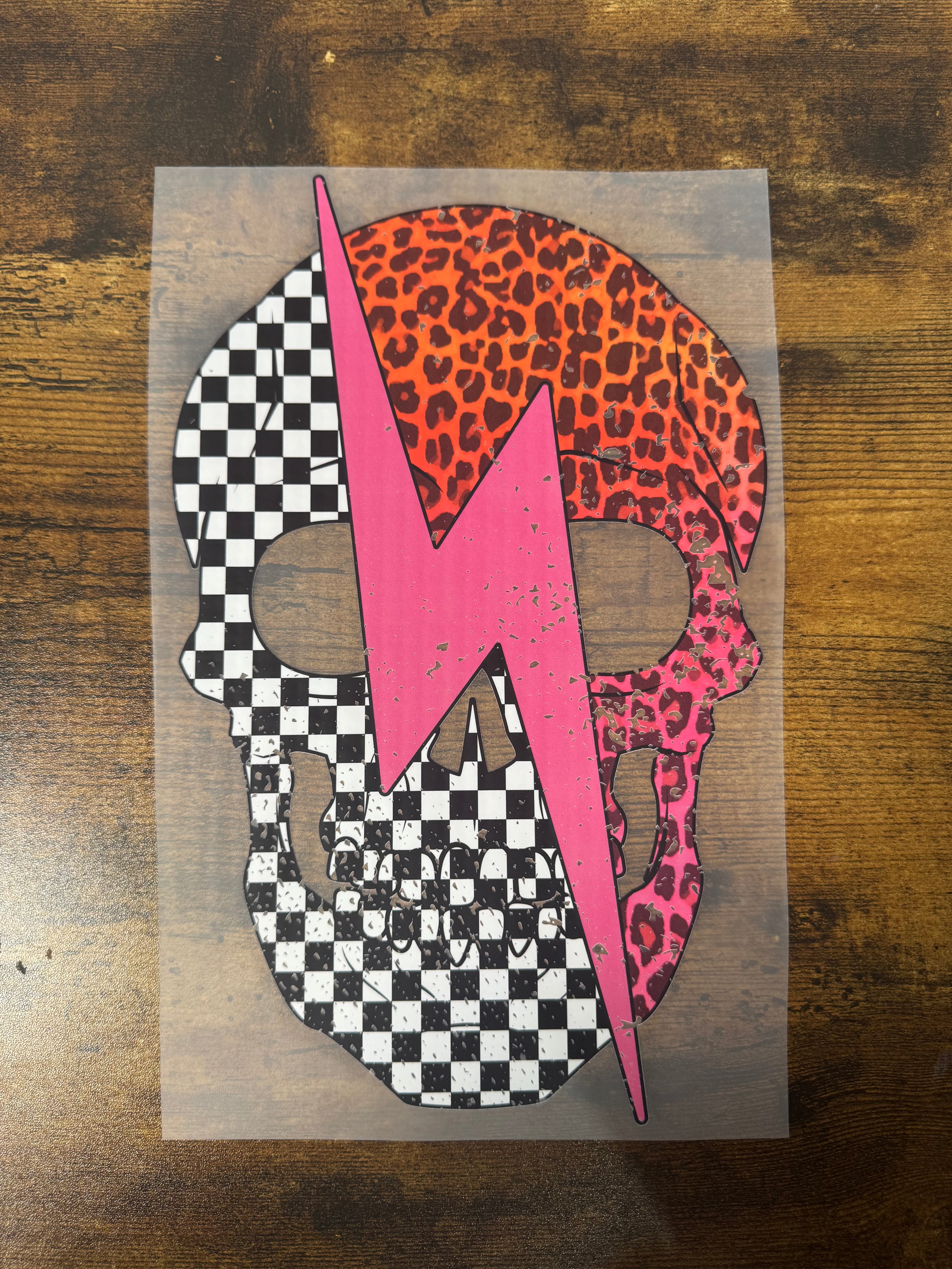 Checkered/Leopard Skull Transfer