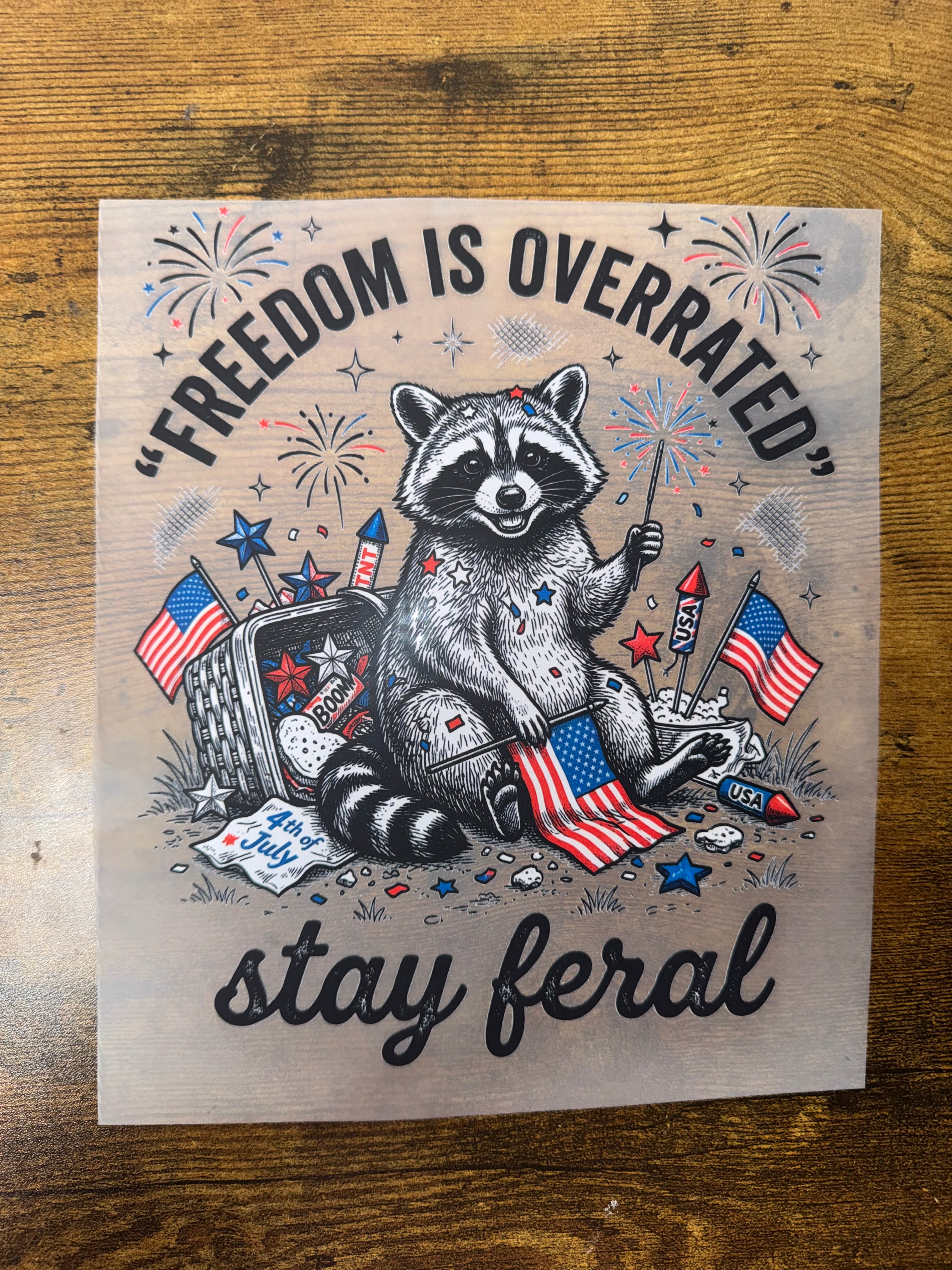 “Freedom Is Overrated” Raccoon Transfer