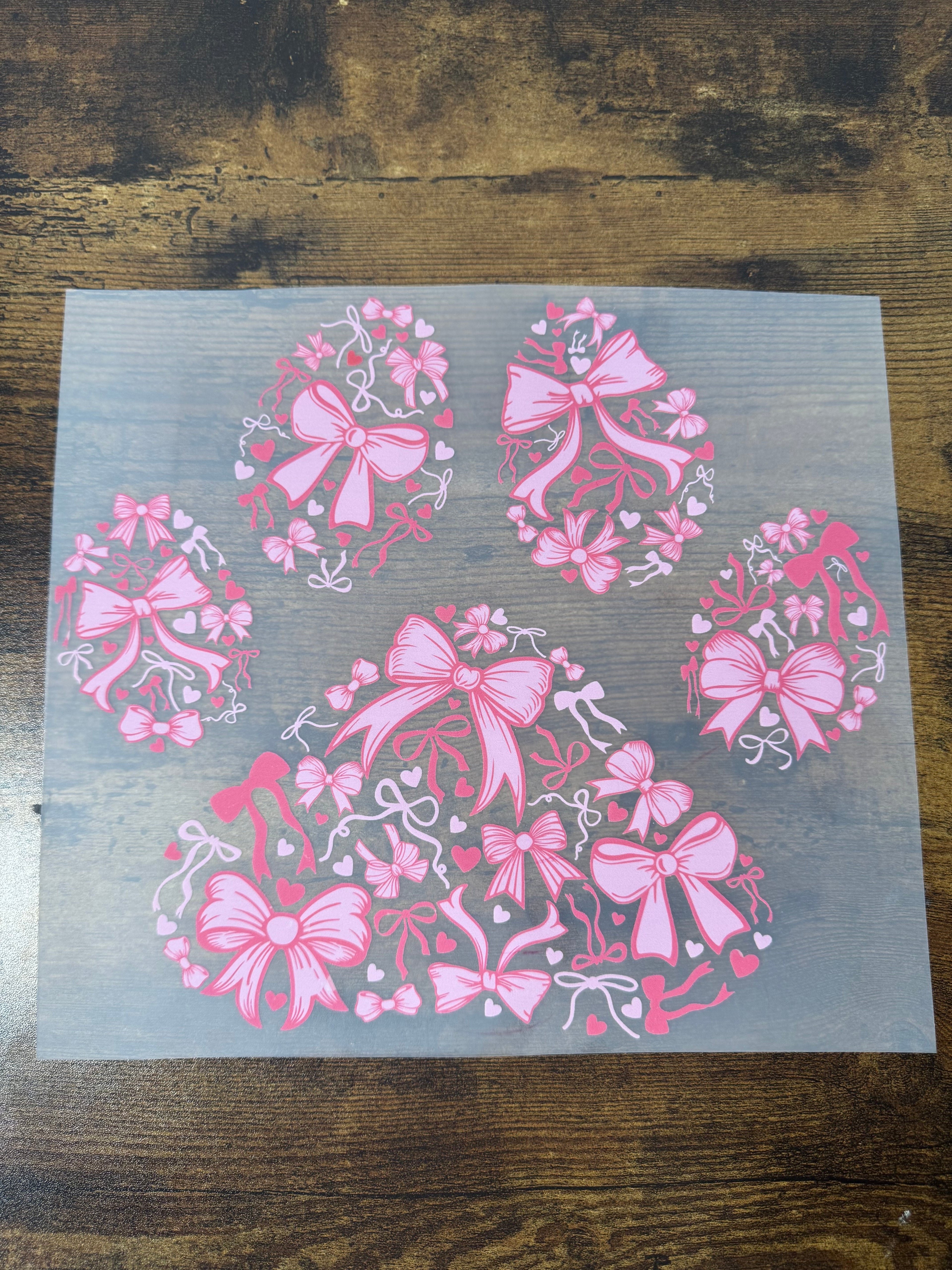 Bow Paw Print Transfer