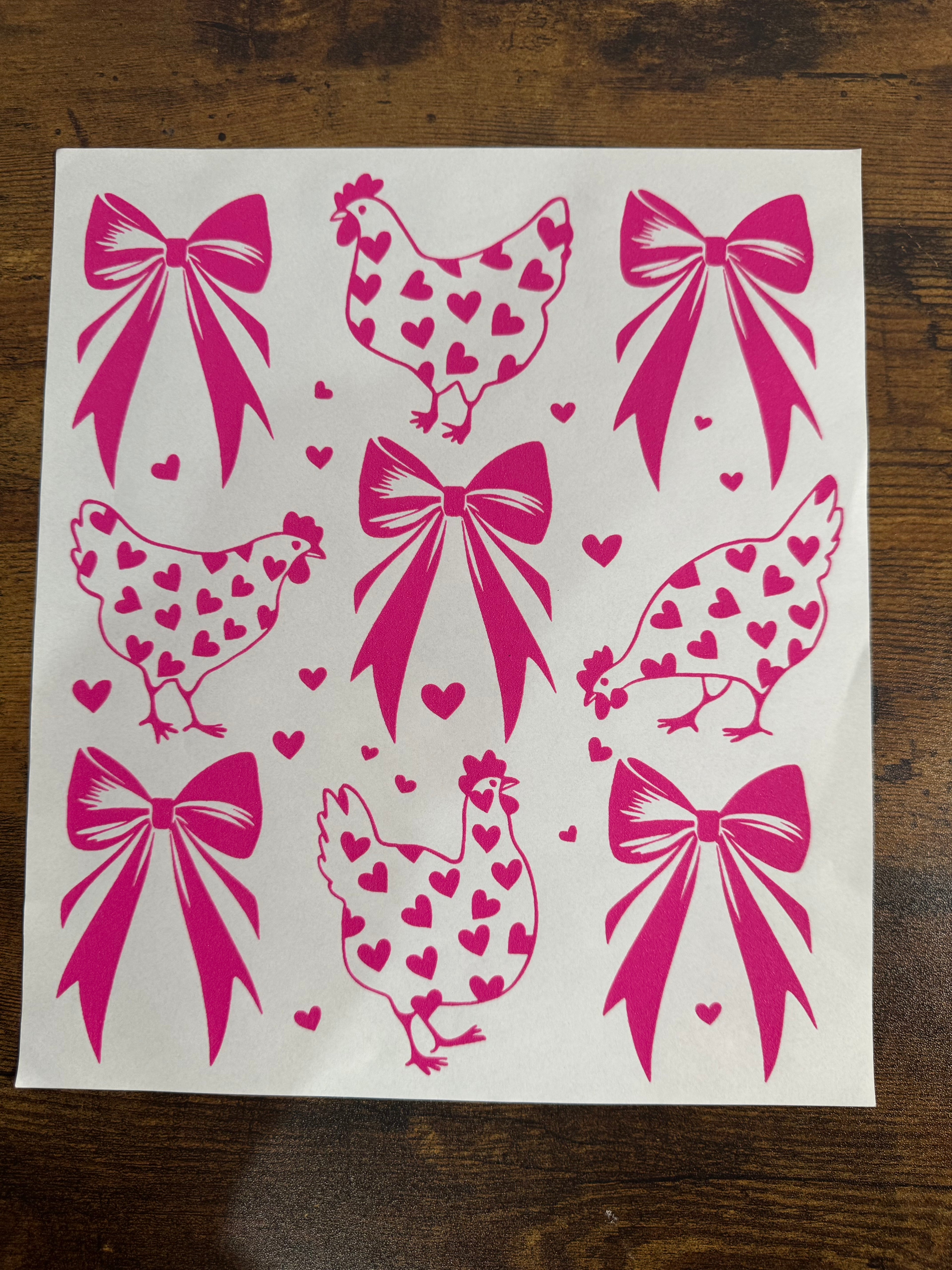 Chickens & Bows Transfer