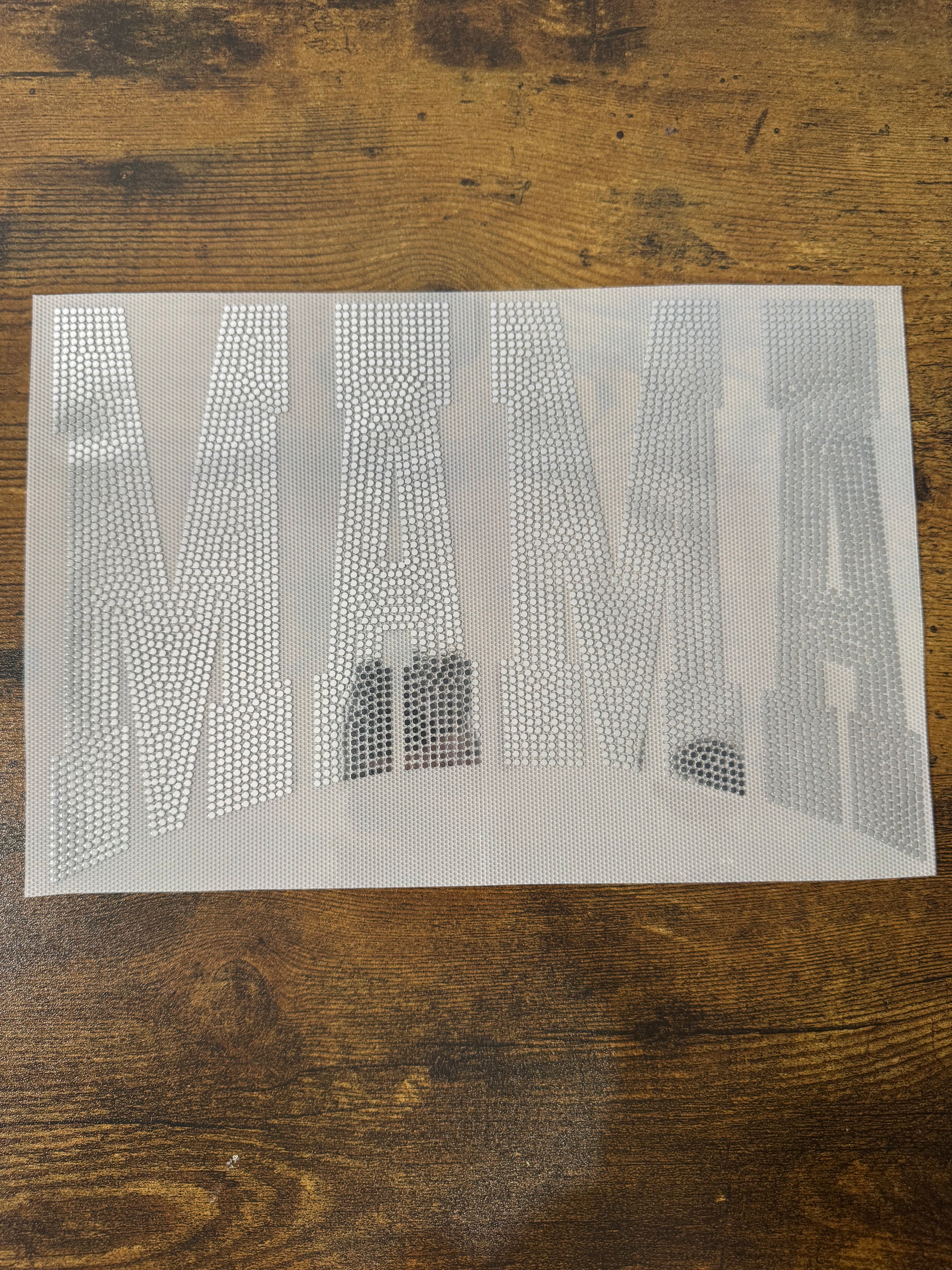 Silver MAMA Spangle Transfer